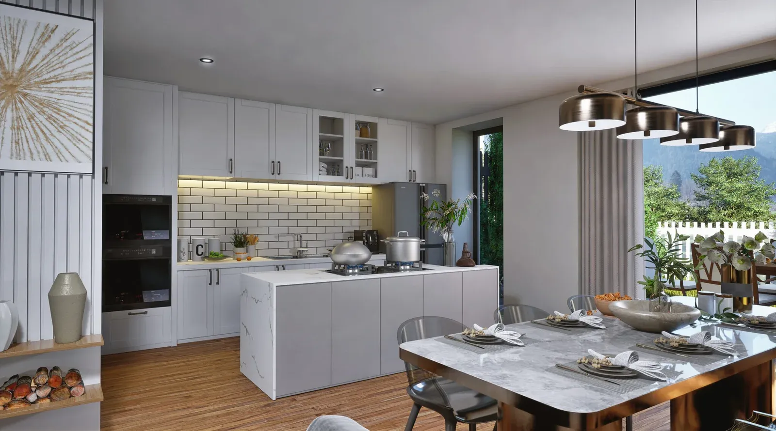 Modern Apartment Interior Rendering — residential architectural visualization, view 2