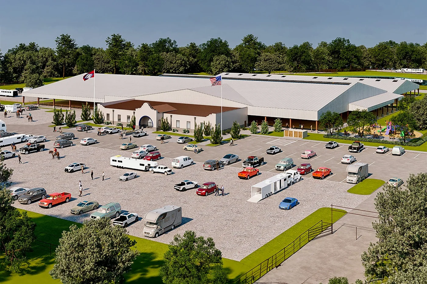 Equestrian Arena Facility — residential architectural visualization, view 1