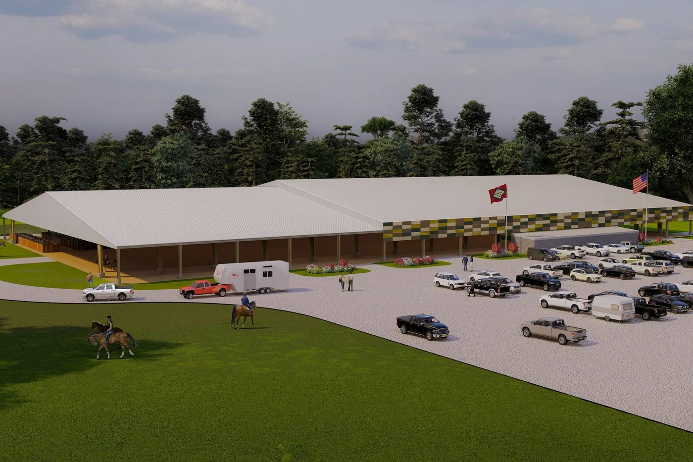 Equestrian Arena Facility — residential architectural visualization, view 2