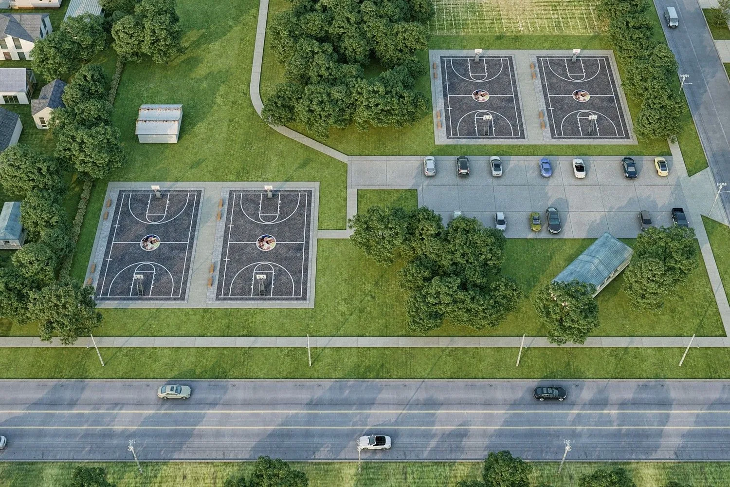 Brookside Park Recreation Center — mixed-use architectural visualization, view 2