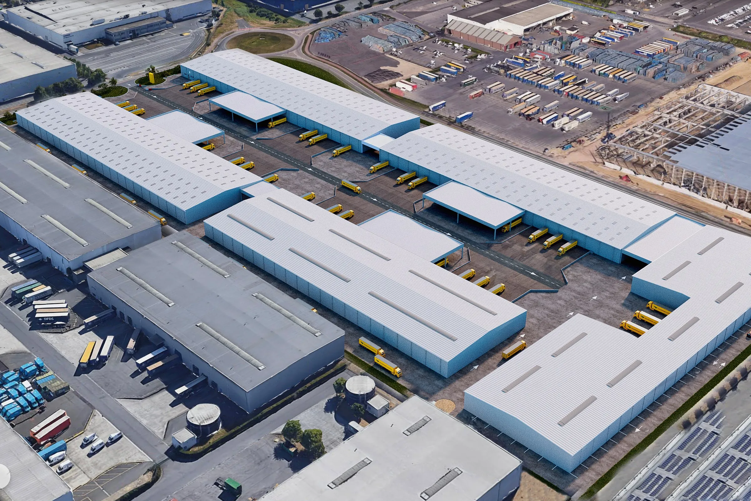 Industrial Logistics Park View3 — mixed-use 3D rendering by Praxis Studio