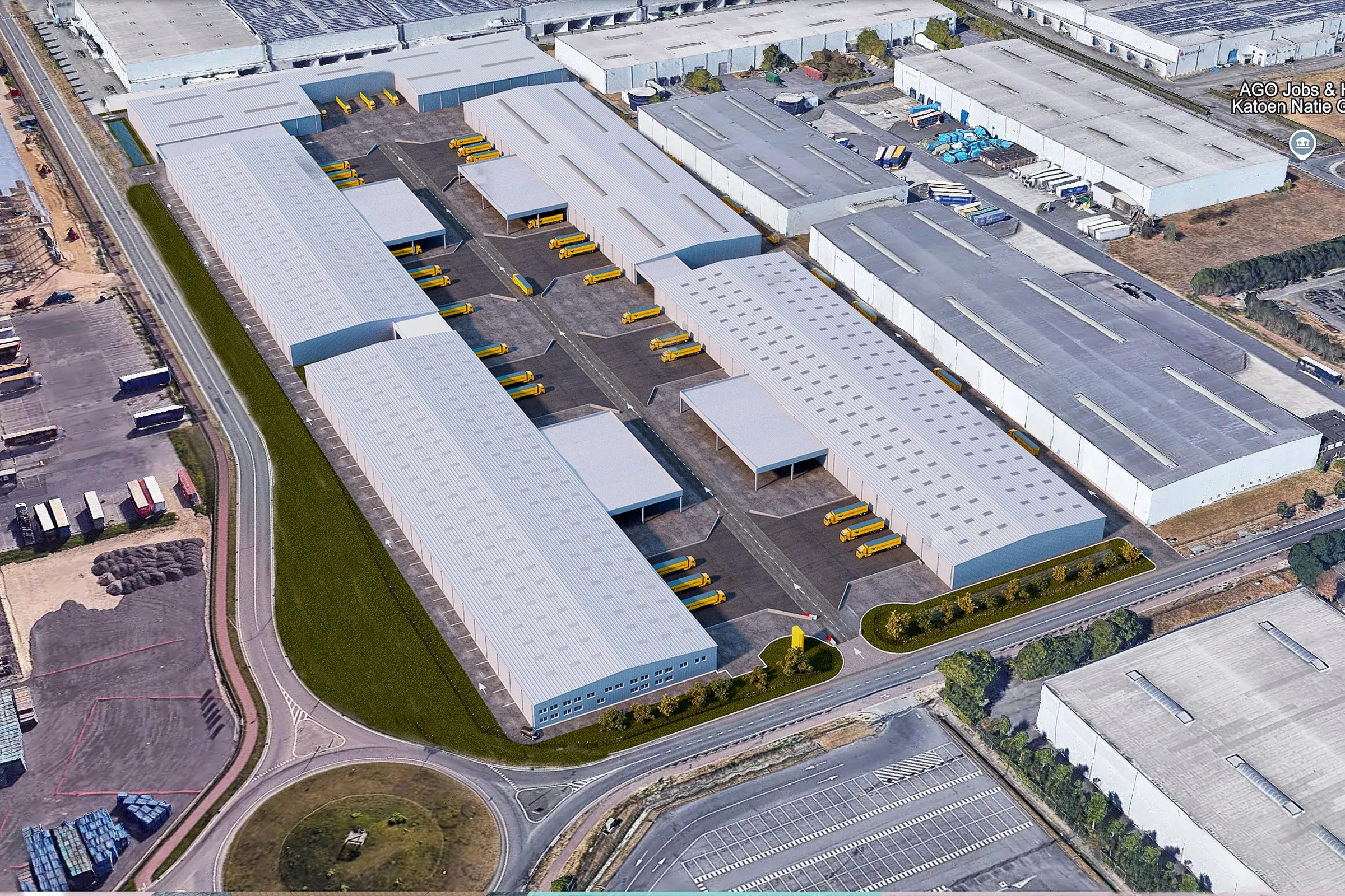 Industrial Logistics Park — mixed-use 3D rendering by Praxis Studio