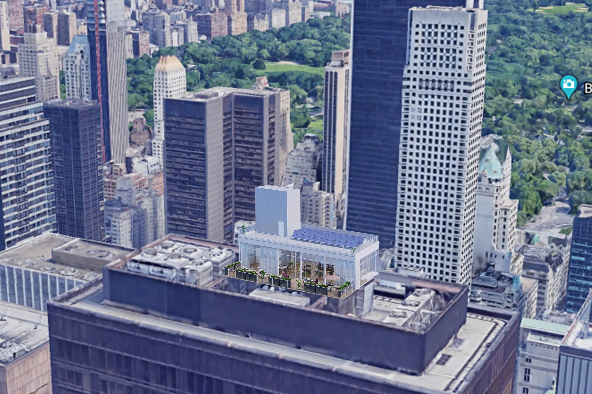 Manhattan Rooftop Addition — mixed-use 3D rendering by Praxis Studio