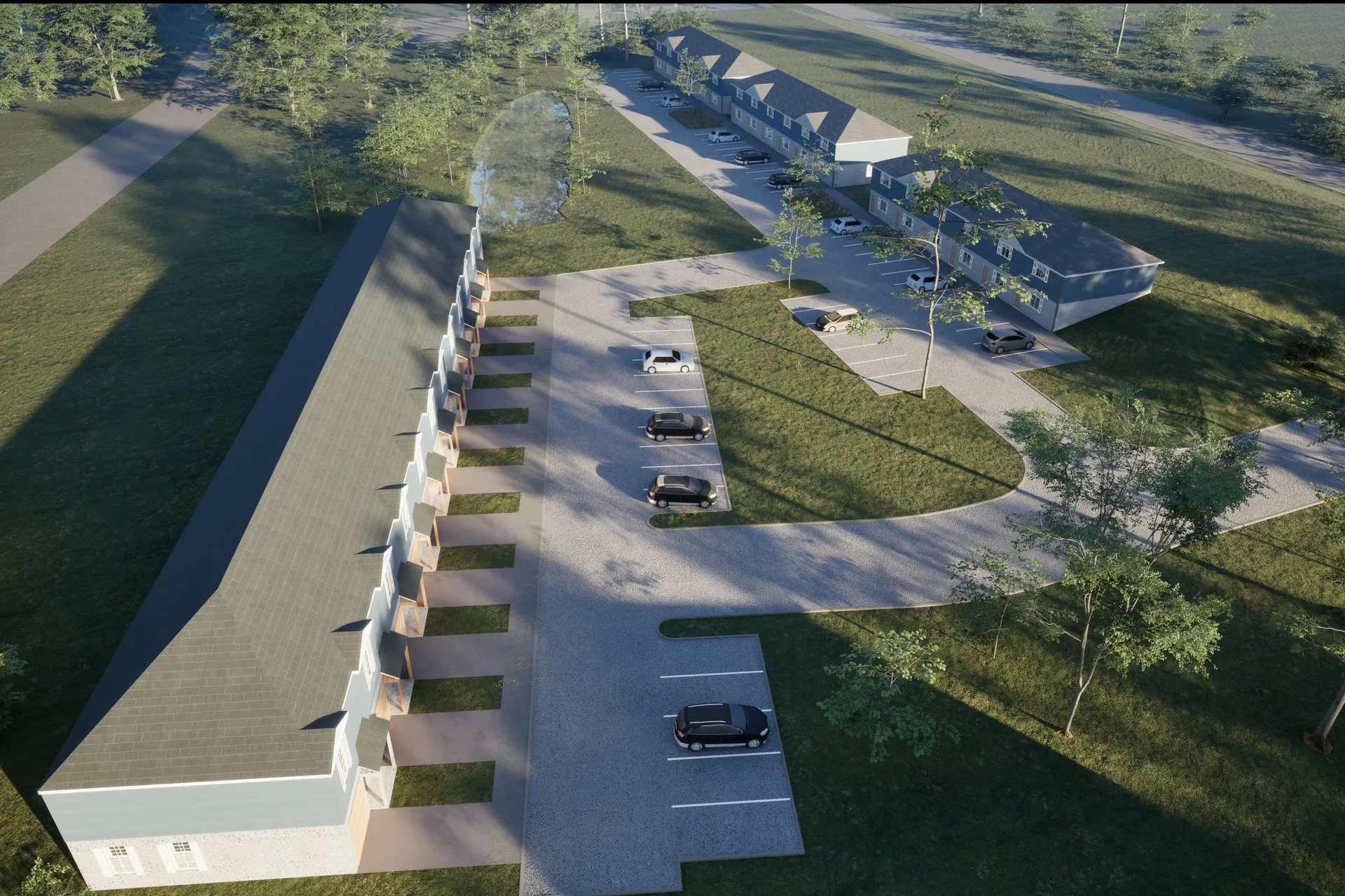 Rg Garden Apartment Community — mixed-use architectural visualization, view 1