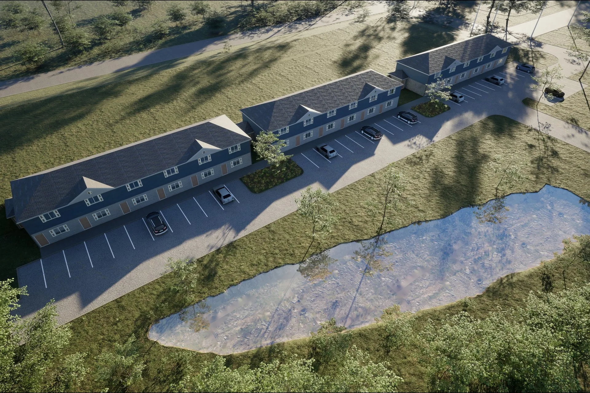 Rg Garden Apartment Community — mixed-use architectural visualization, view 2