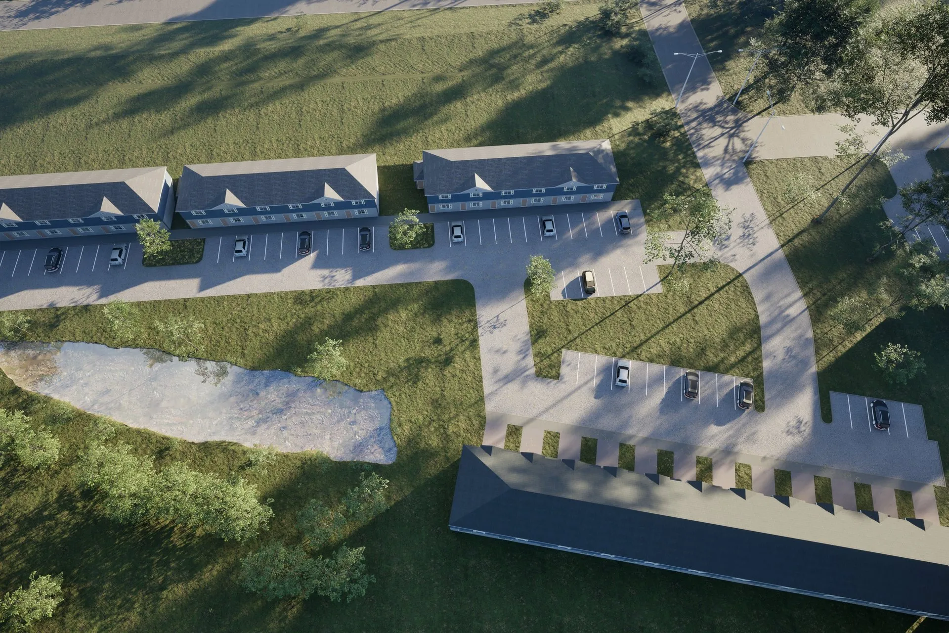 Rg Garden Apartment Community — mixed-use architectural visualization, view 3