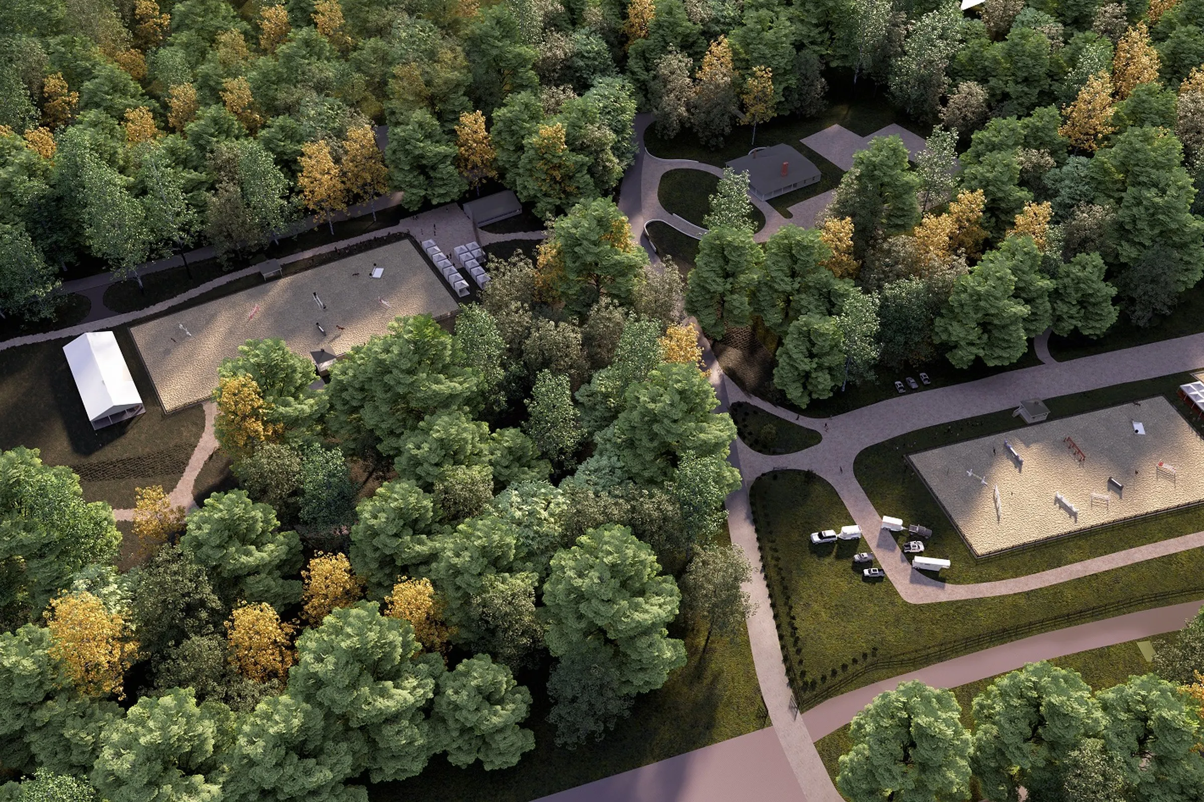 Woodland Skatepark Facility — mixed-use 3D rendering by Praxis Studio