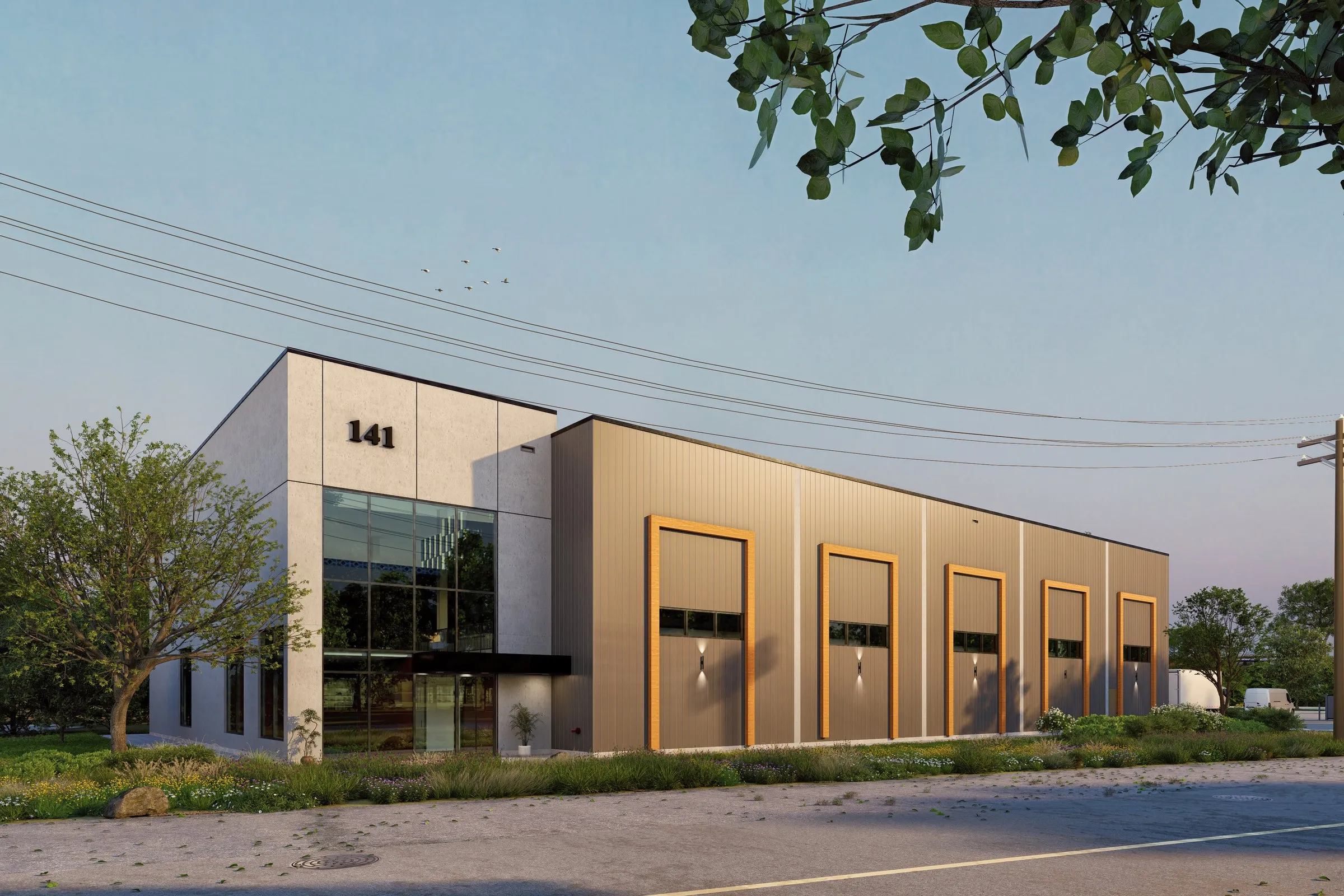 141 Industrial Warehouse Office — commercial 3D rendering by Praxis Studio