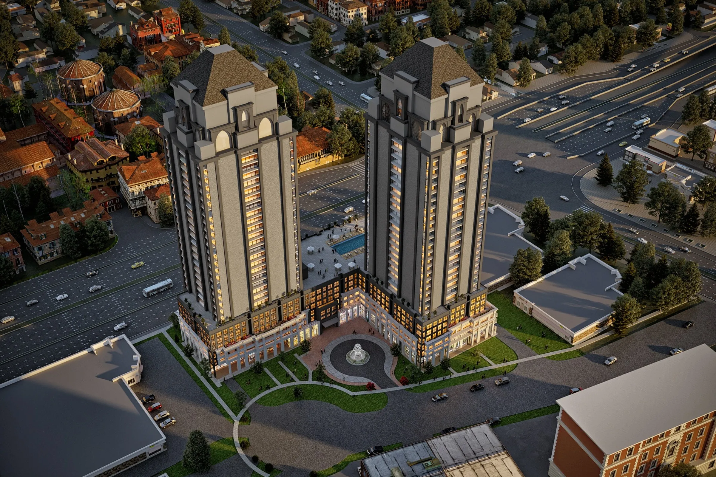 Frini Towers — commercial 3D rendering by Praxis Studio