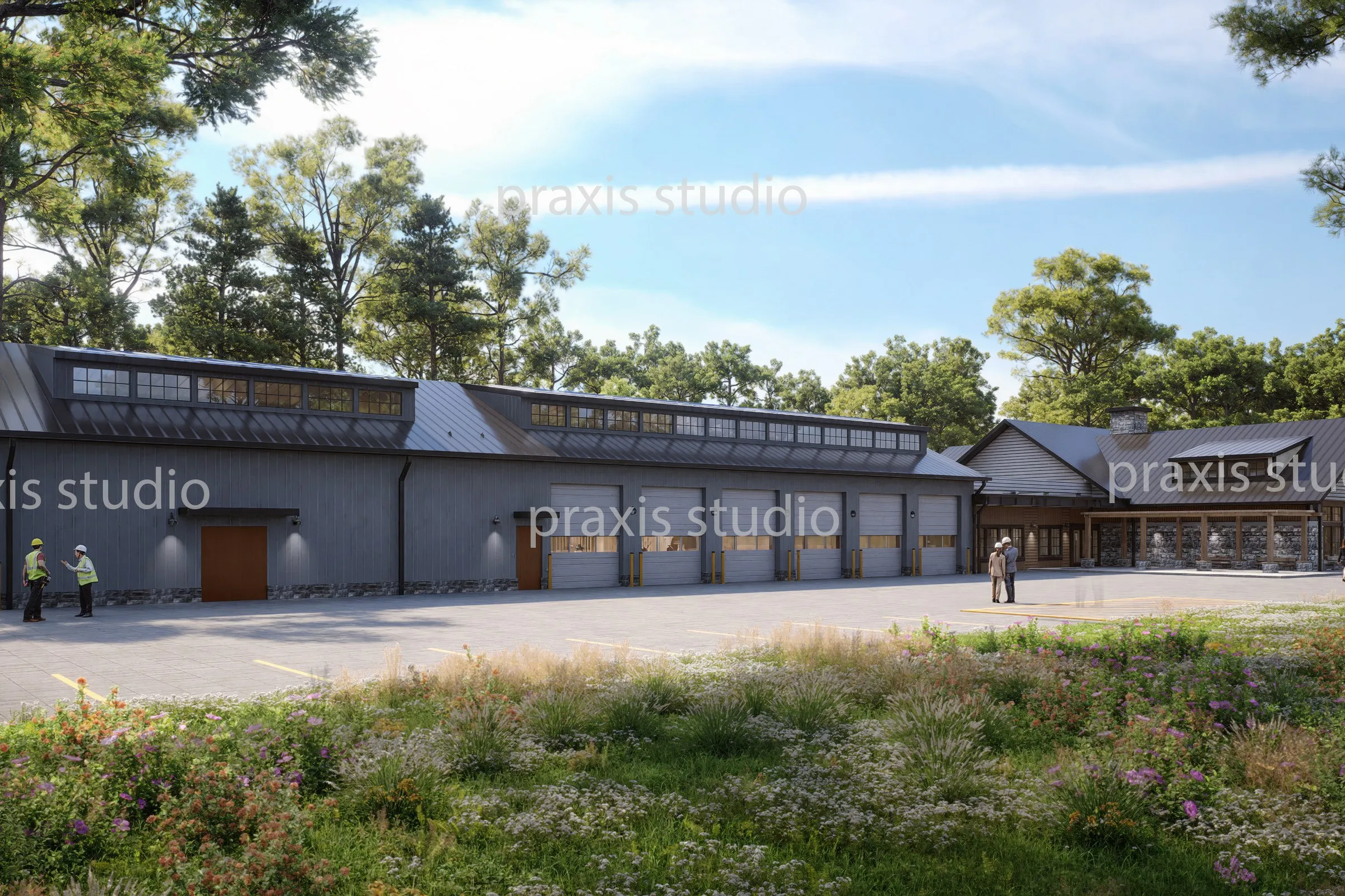 Rural Maintenance Facility — commercial 3D rendering by Praxis Studio