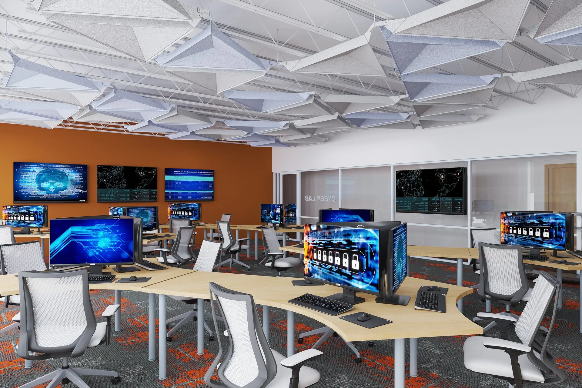 Aarti Office Cyber Lab — Case Study — commercial interior design visualization detail 2