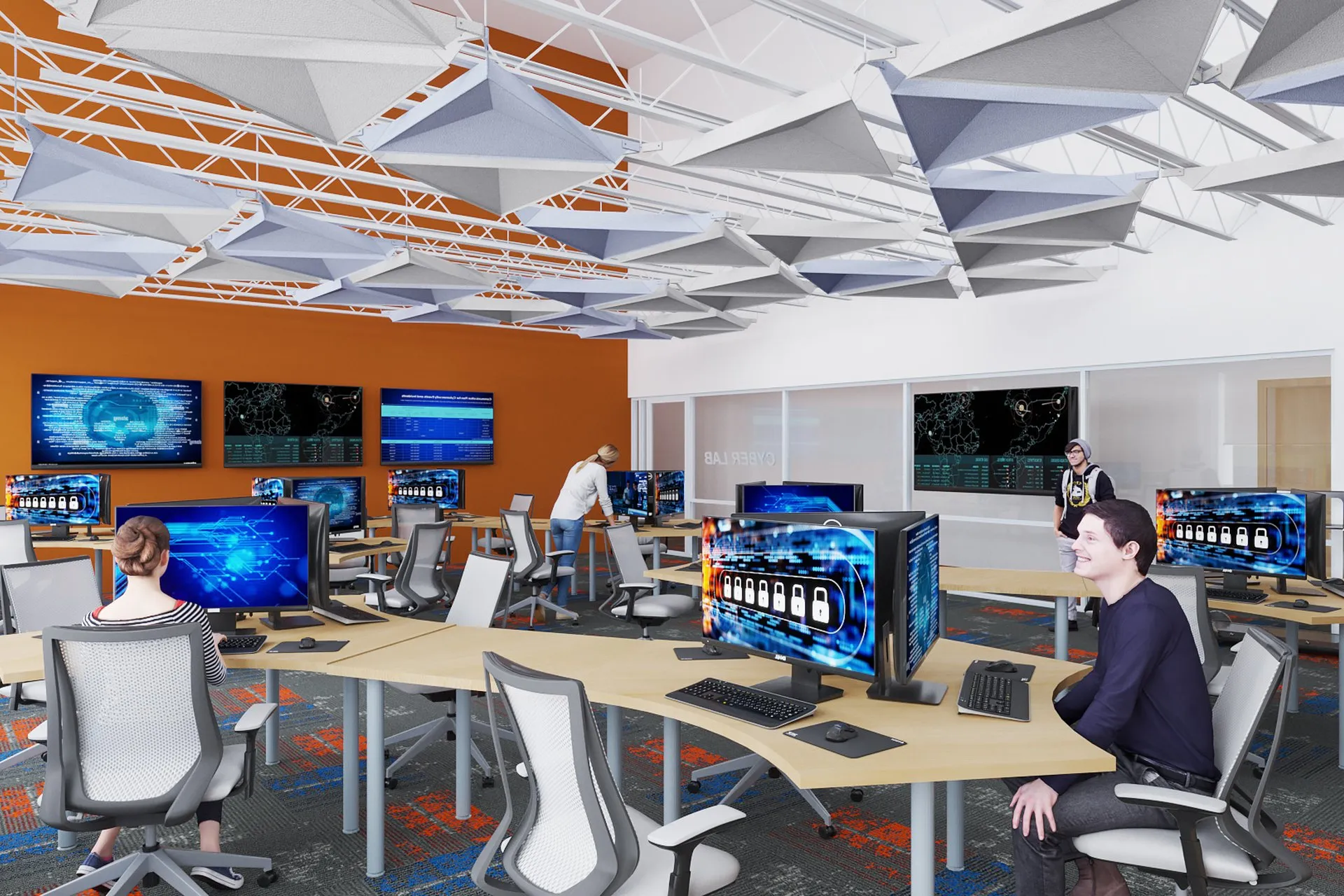 Aarti Office Cyber Lab — Case Study — commercial interior design visualization detail 4