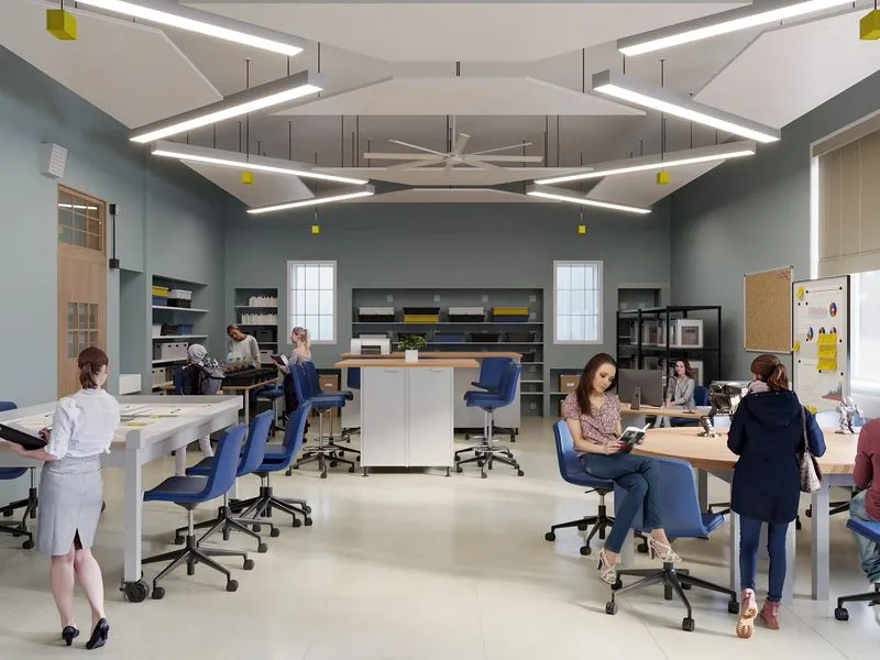 Goff Middle School Interior — commercial 3D rendering