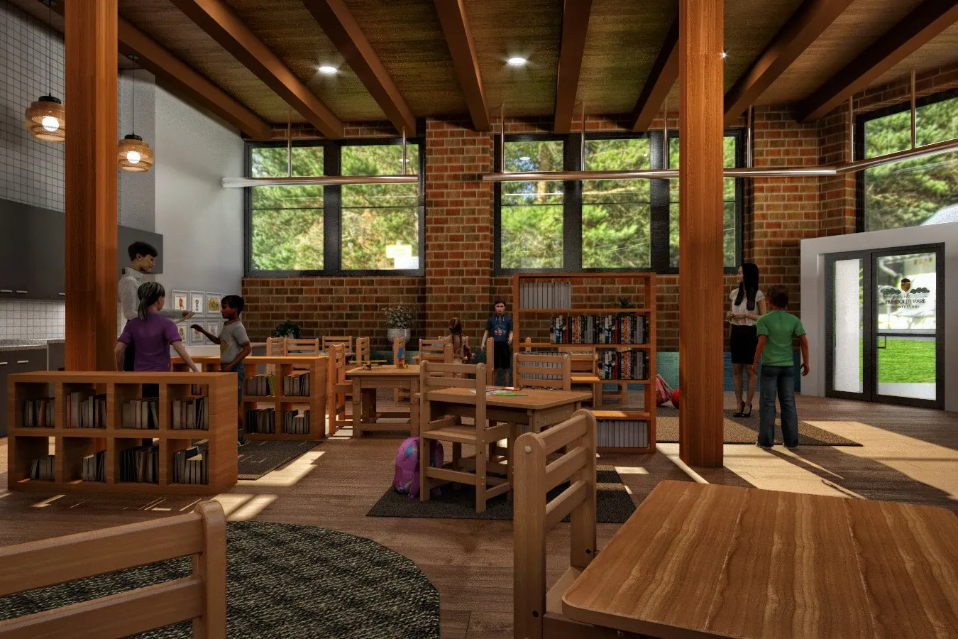 Hp Montessori School — commercial 3D rendering by Praxis Studio