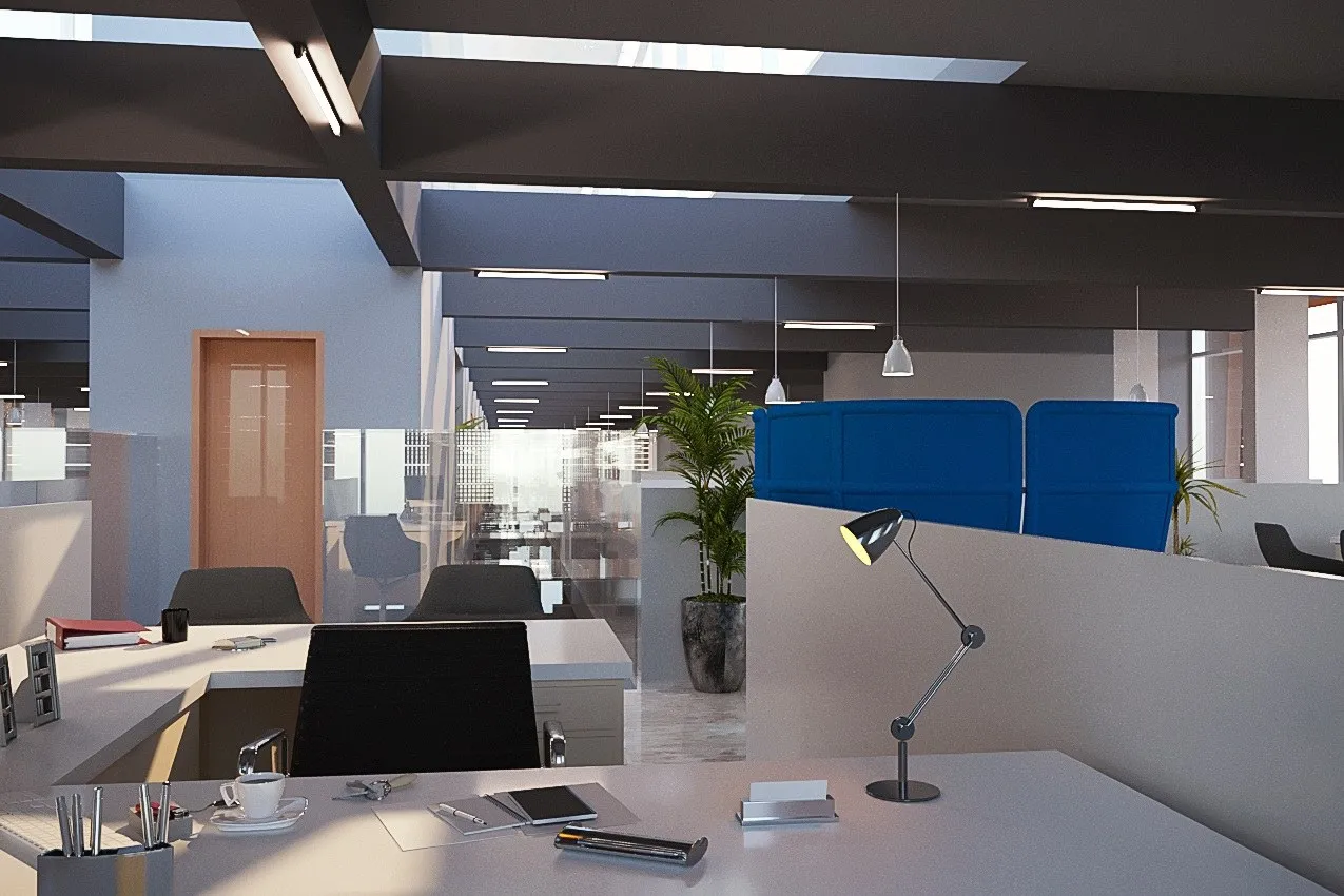 Kinshasa Office Interior — commercial 3D rendering by Praxis Studio