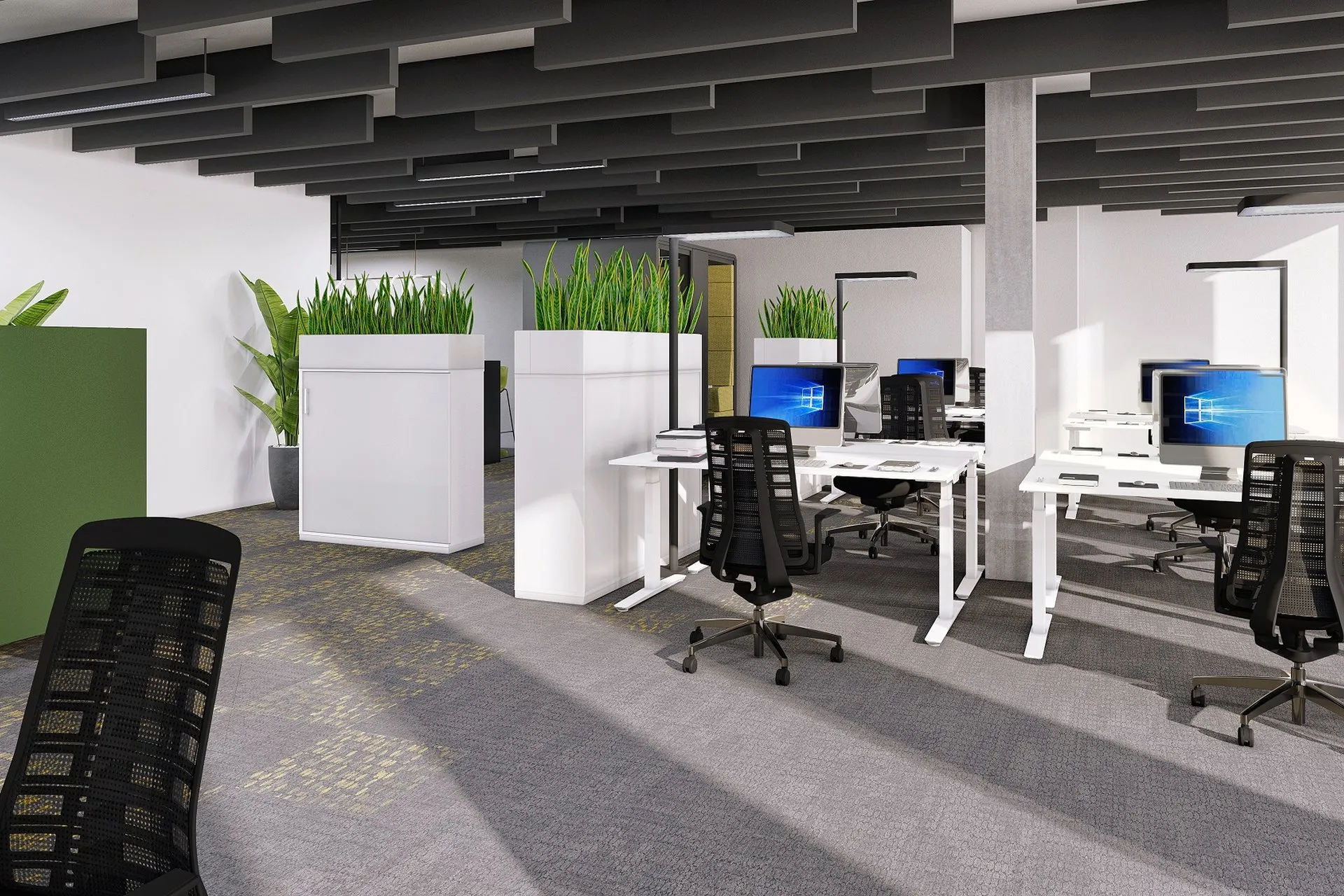 Modern Open Plan Office — Case Study — commercial interior design visualization detail 3