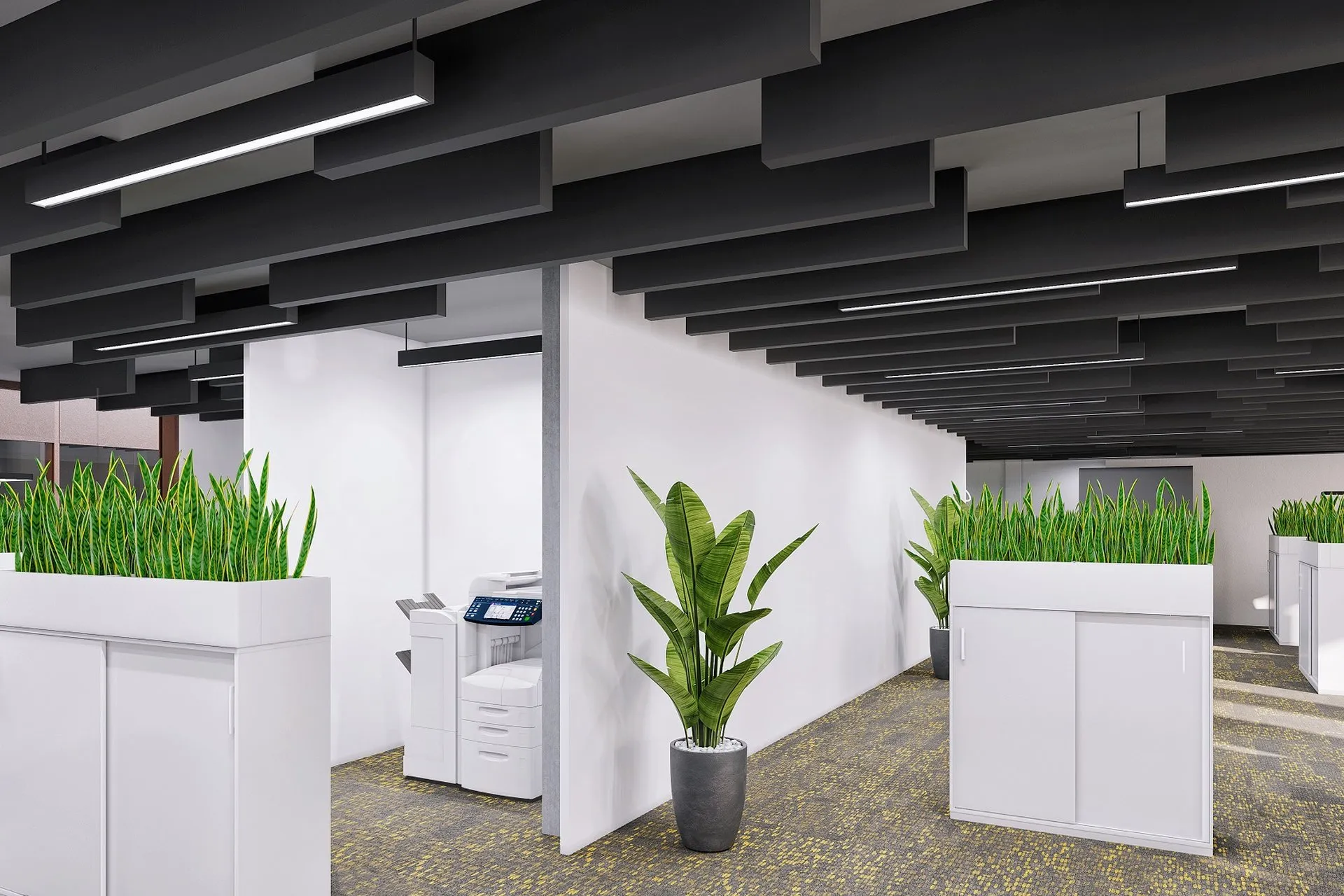 Modern Open Plan Office — Case Study — commercial interior design visualization detail 4