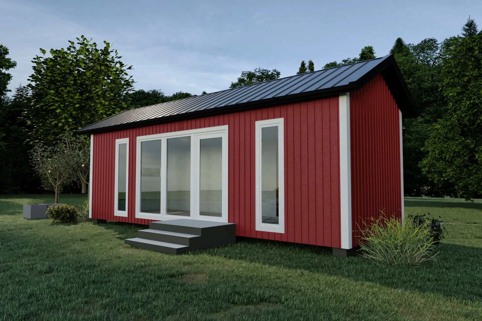 Bk Scandinavian Tiny Cabin — residential architectural visualization, view 1
