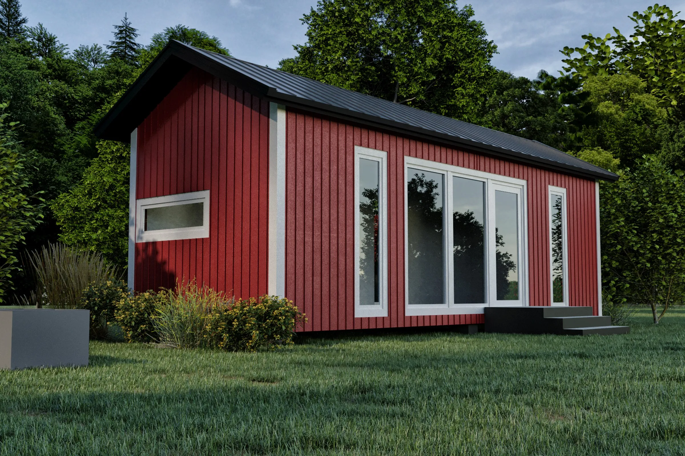 Bk Scandinavian Tiny Cabin — residential 3D rendering by Praxis Studio