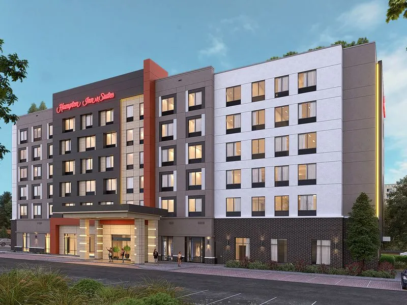Hampton Inn Suites Hotel — hospitality 3D rendering