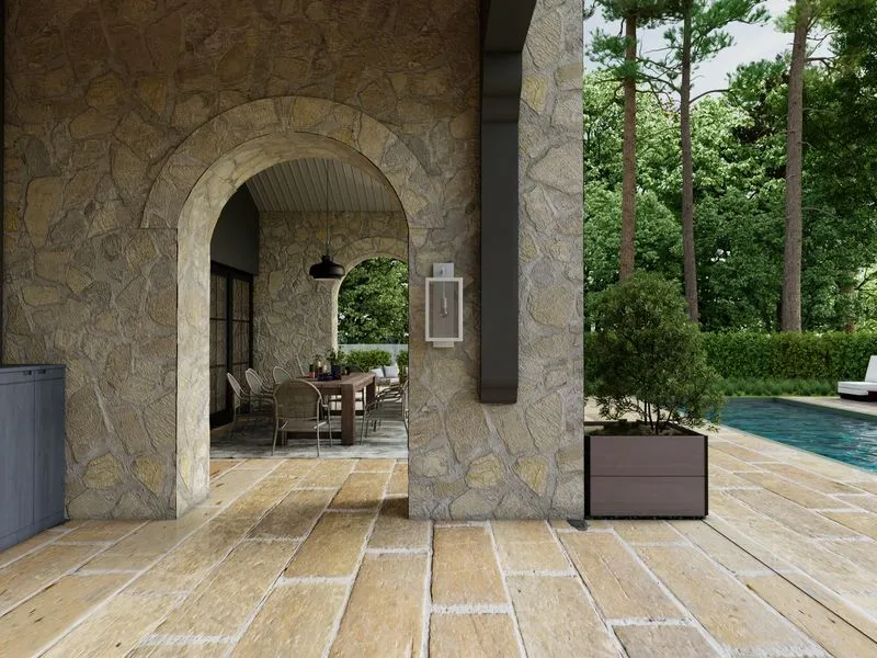 Mediterranean Stone Villa Hotel — hospitality 3D rendering