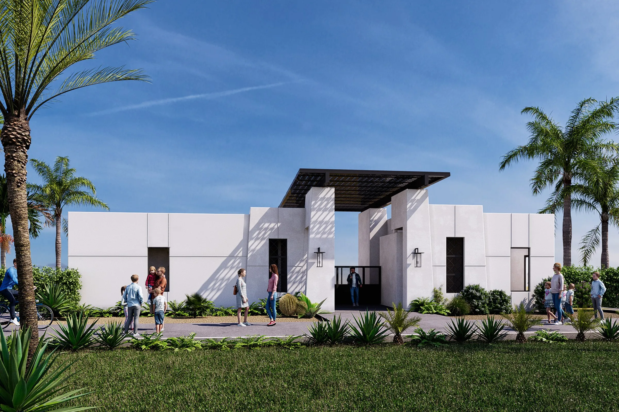 Modern Resort Clubhouse — hospitality 3D rendering by Praxis Studio