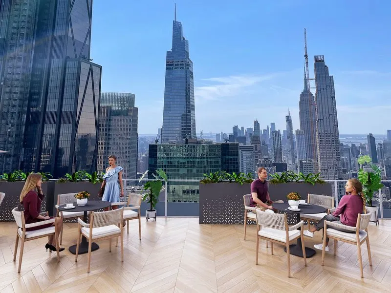 Skyline Rooftop Hotel — hospitality 3D rendering