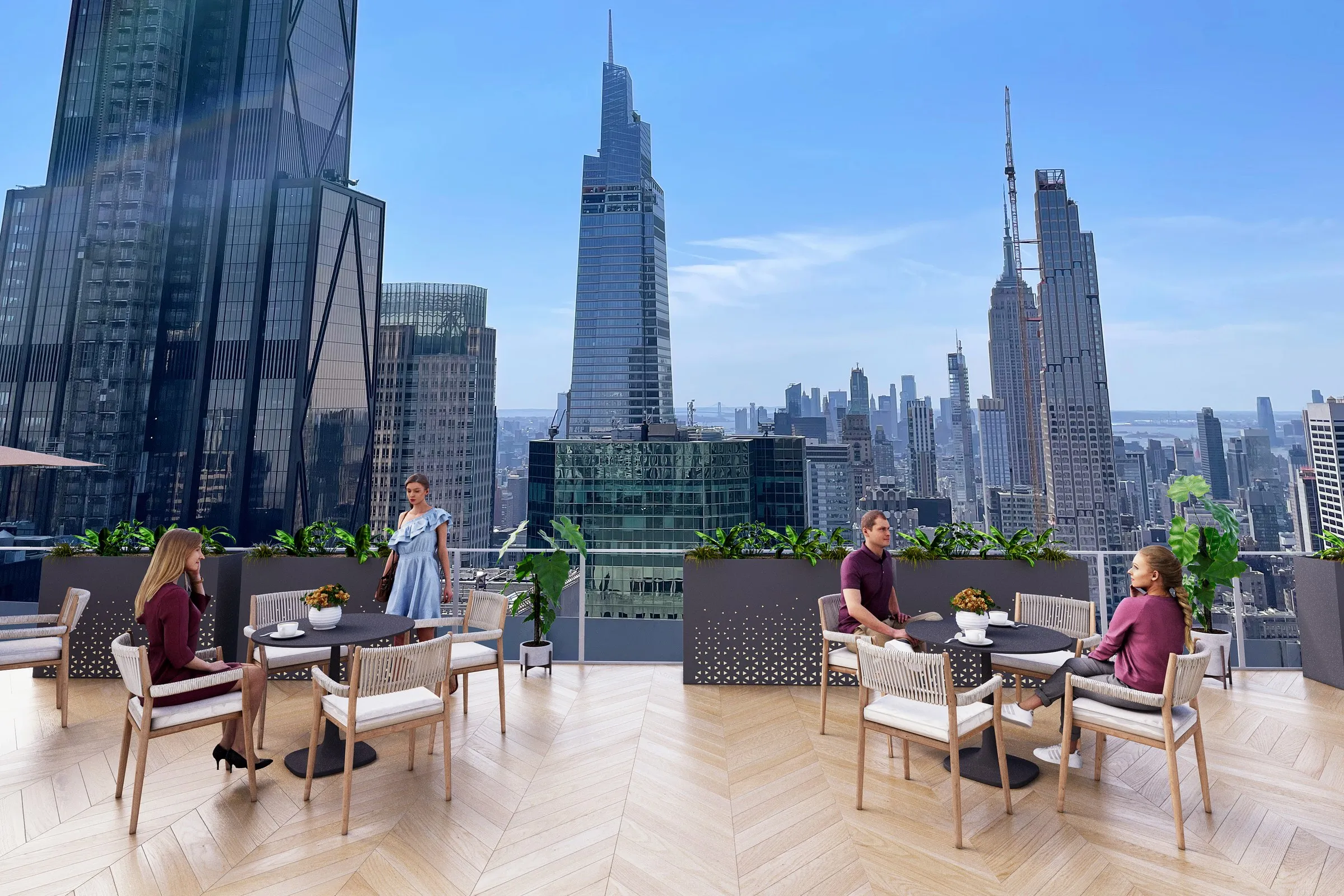 Skyline Rooftop Hotel — hospitality 3D rendering by Praxis Studio