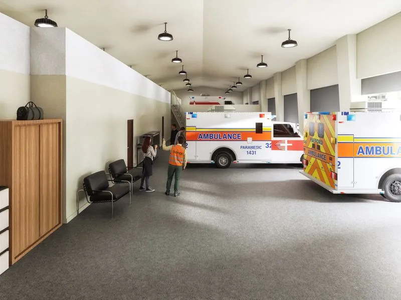 100 Pafford Medical Station — hospitality 3D rendering