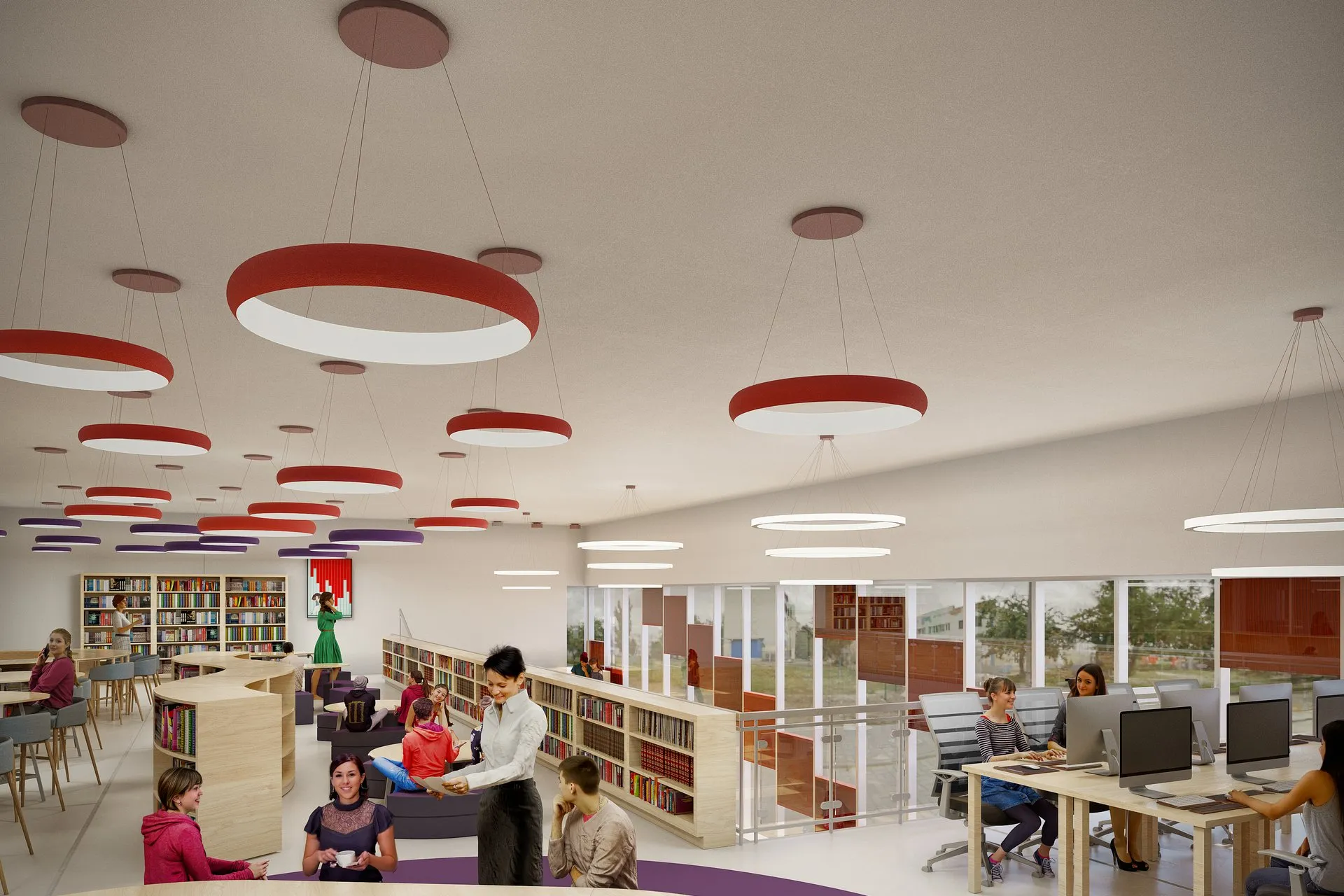 66 Gilbert Library — hospitality architectural visualization, view 1