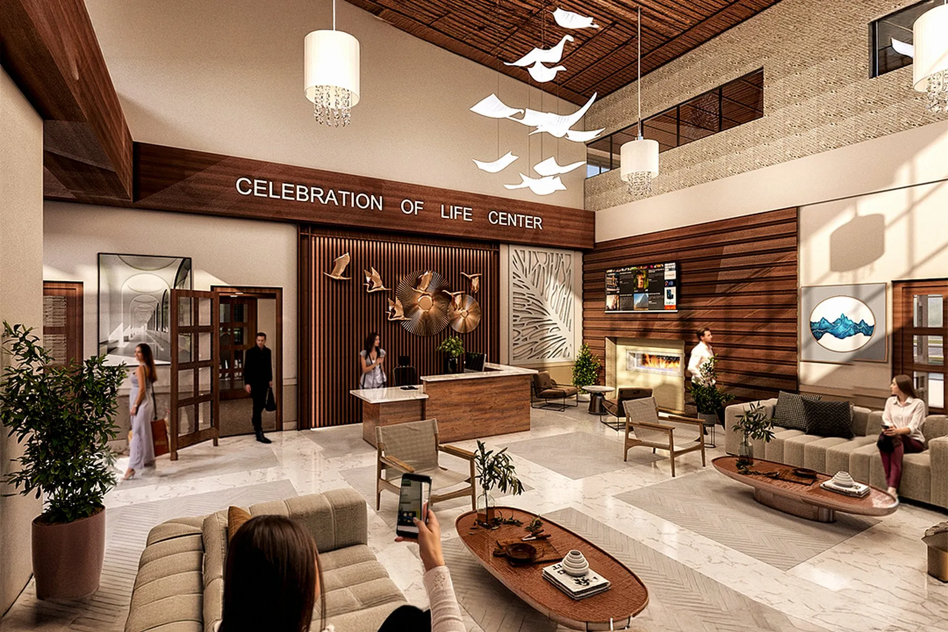 Celebration of Life Center — hospitality architectural visualization, view 1