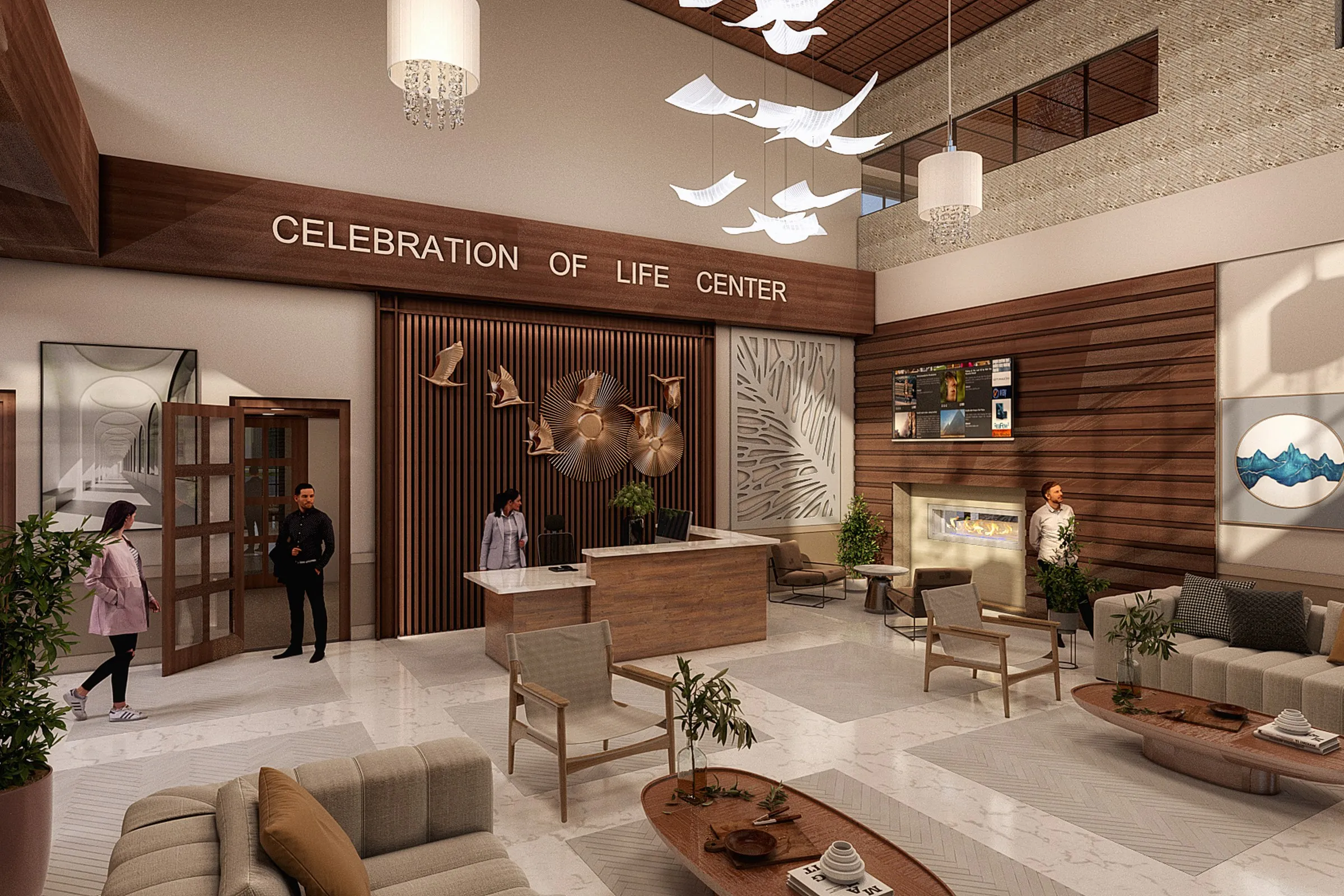 Celebration of Life Center — hospitality 3D rendering by Praxis Studio