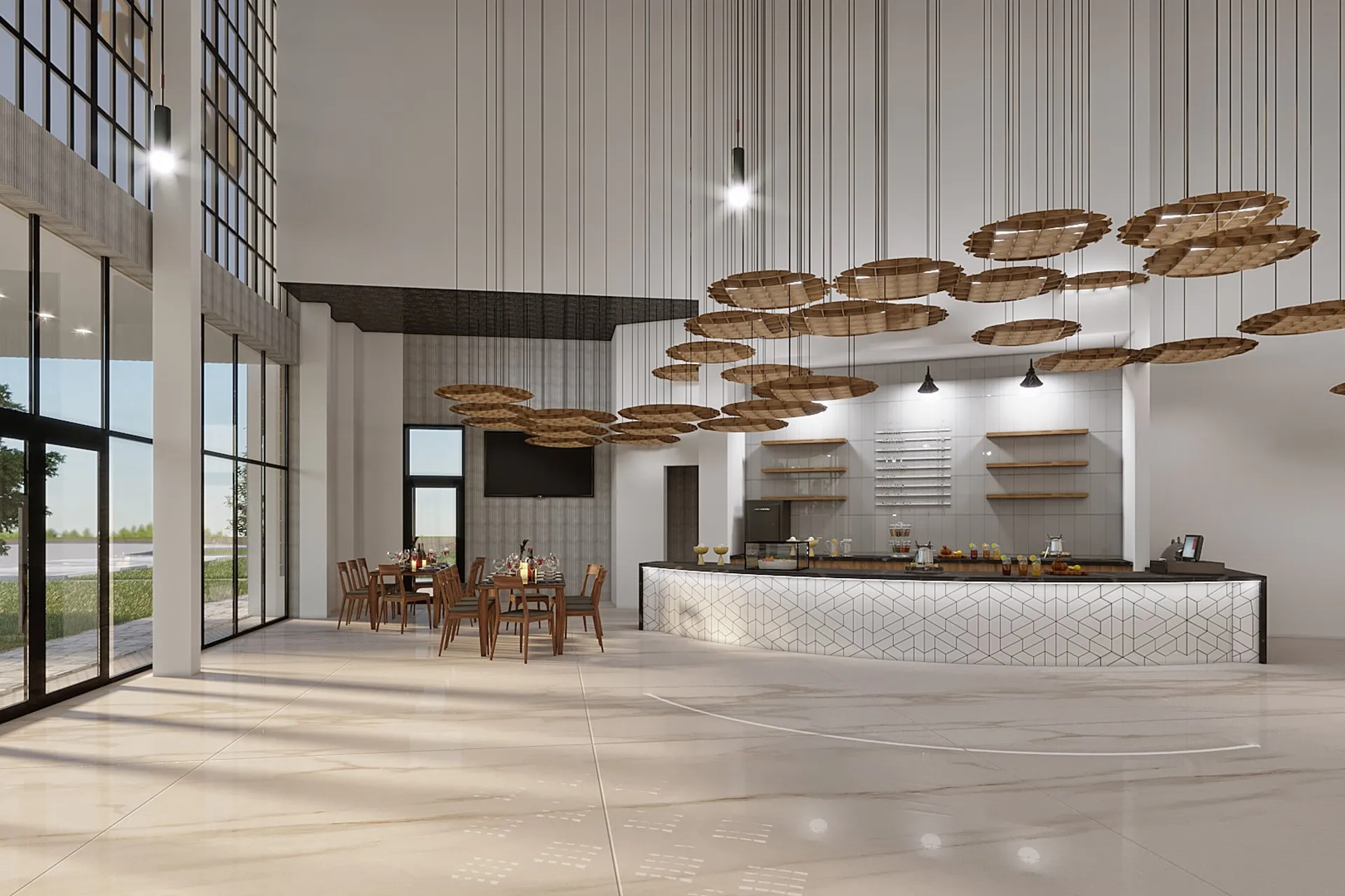 Daystar Church Interiors — hospitality architectural visualization, view 1