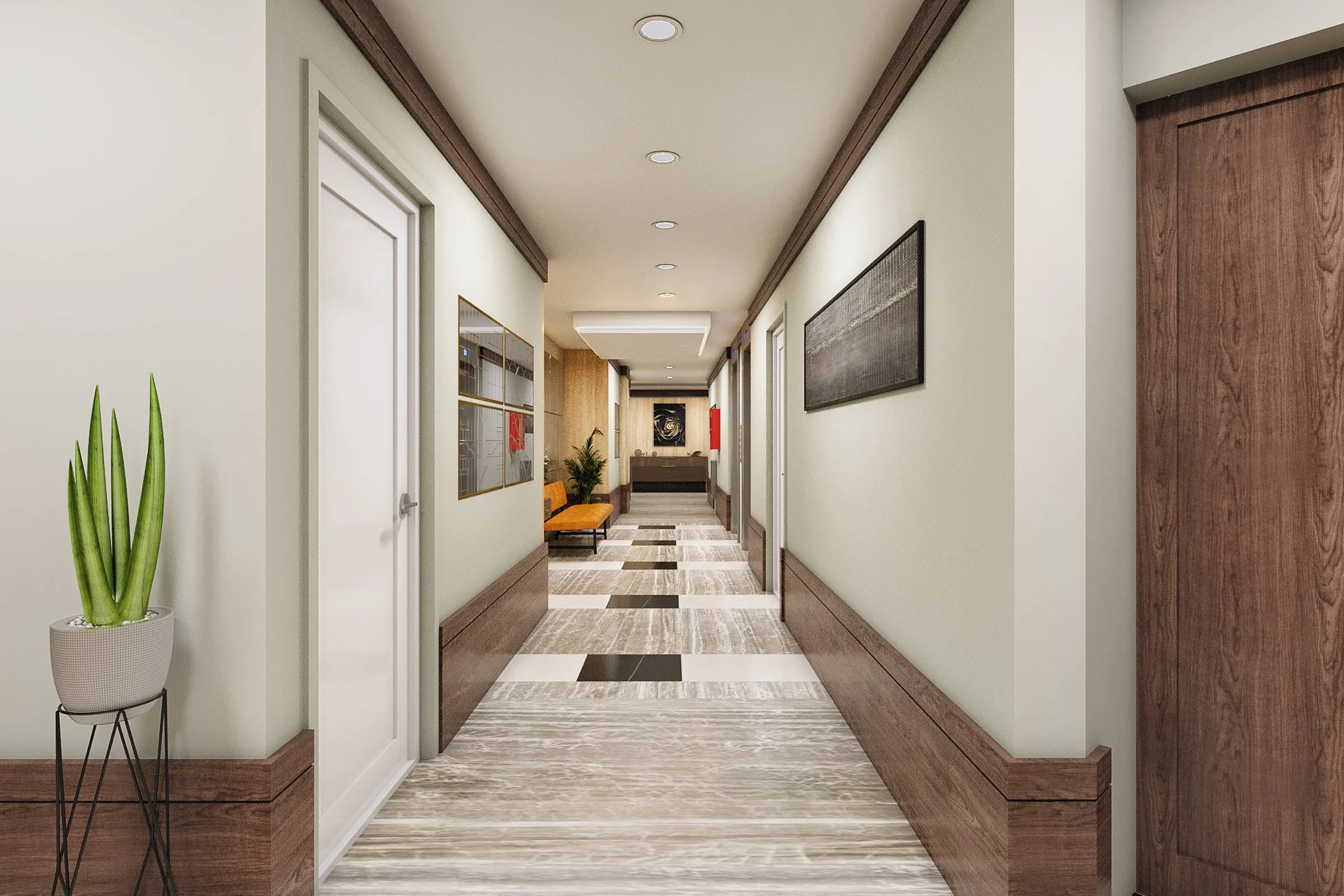 Dmb Enclave Interiors — hospitality 3D rendering by Praxis Studio
