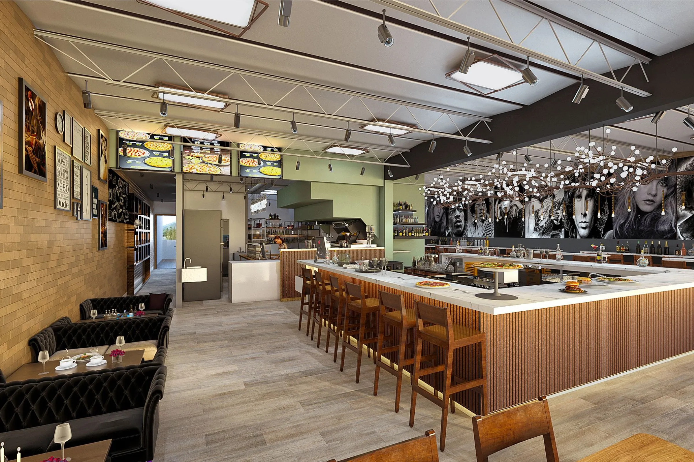 Eclectic Restaurant — hospitality 3D rendering by Praxis Studio