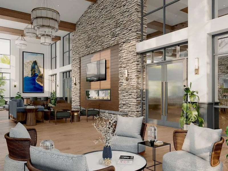 Rustic Event Venue — hospitality 3D rendering