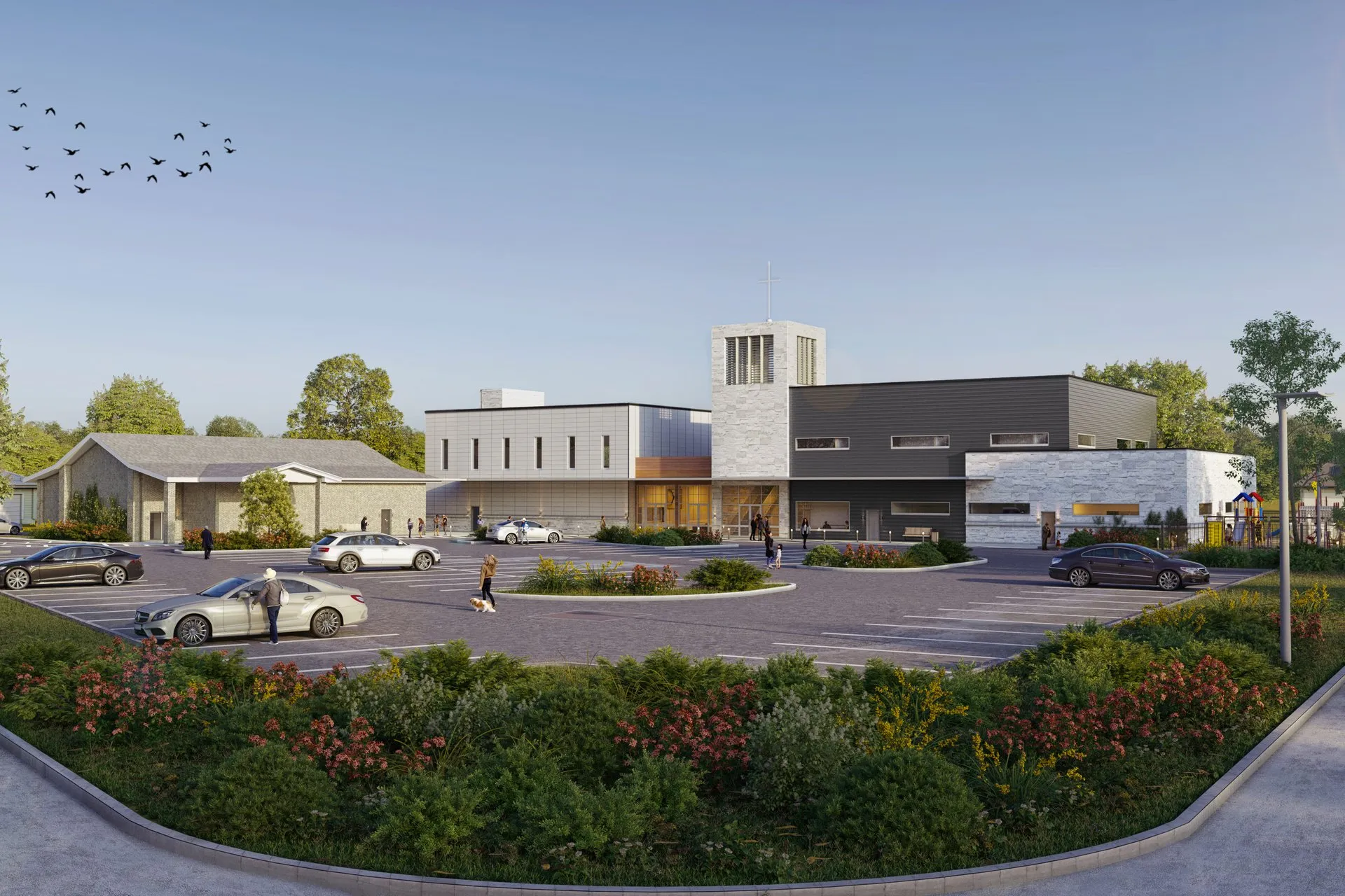 Project 72 Church Complex — Case Study — institutional architecture visualization detail 3