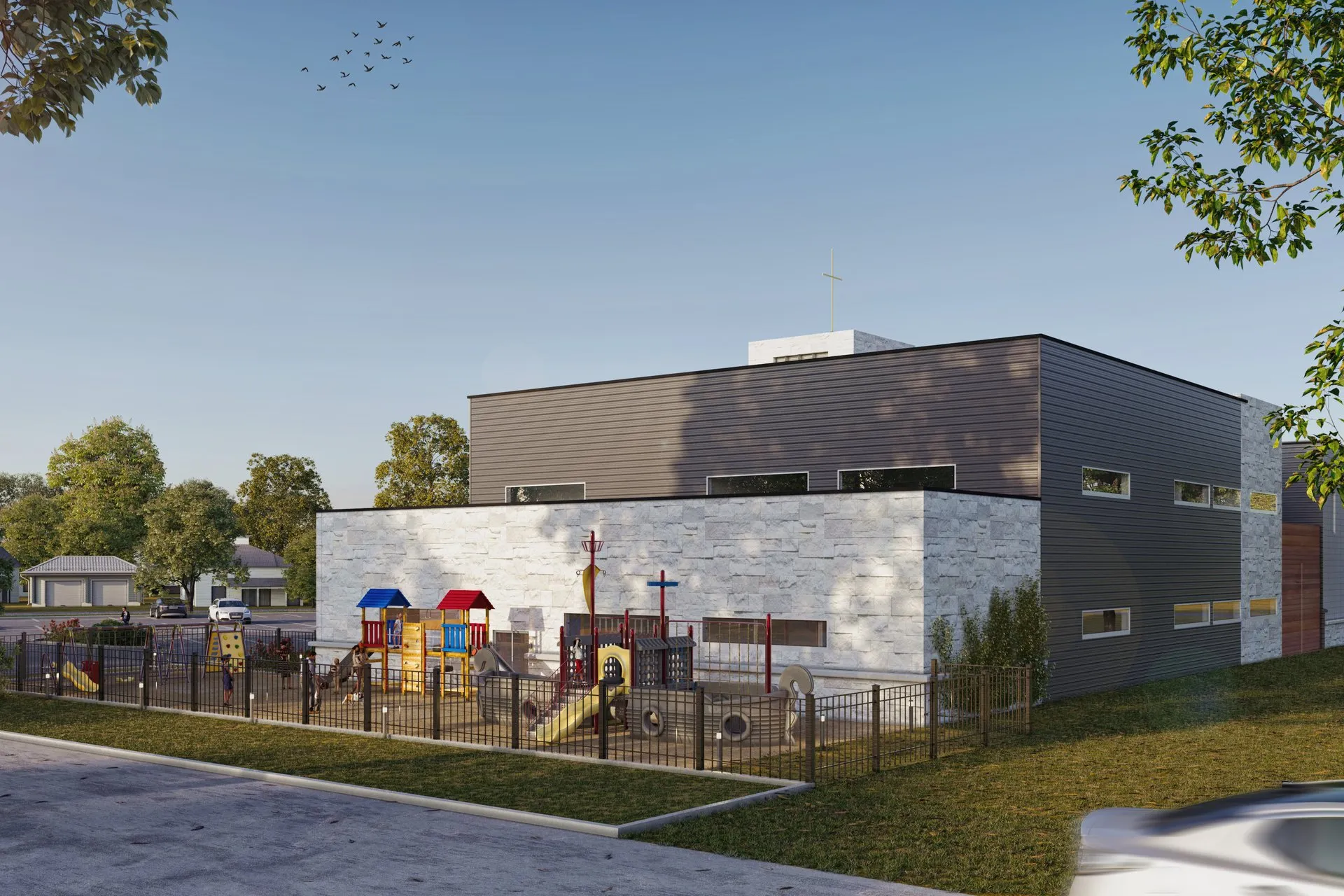 Project 72 Church Complex — Case Study — institutional architecture visualization detail 4