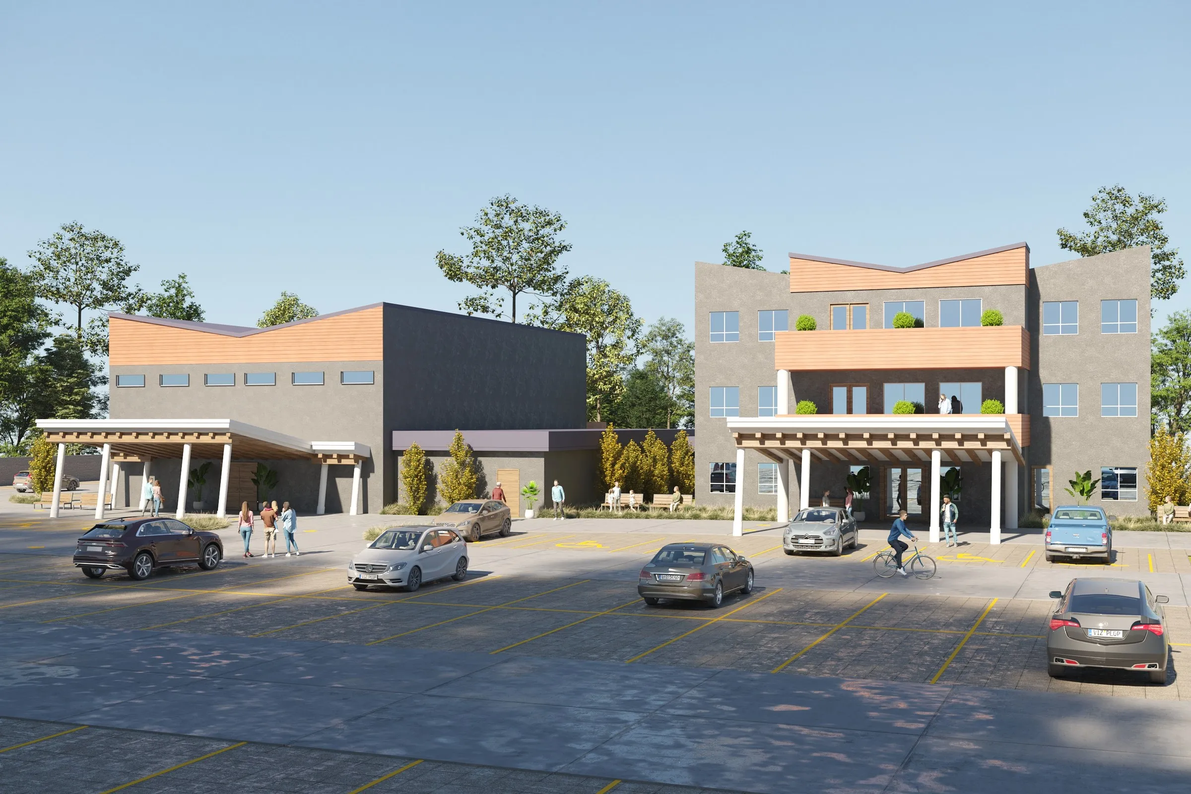Project Cam Community Complex — institutional 3D rendering by Praxis Studio