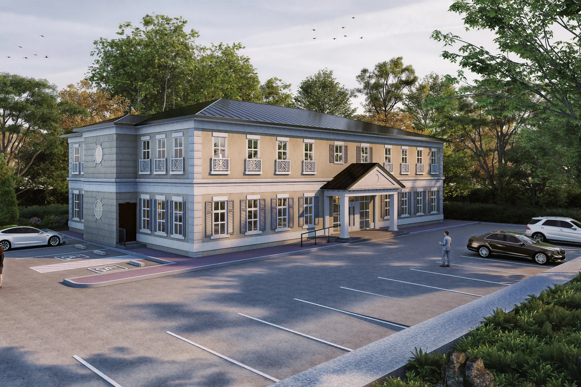 Project Colonial Office — institutional 3D rendering by Praxis Studio