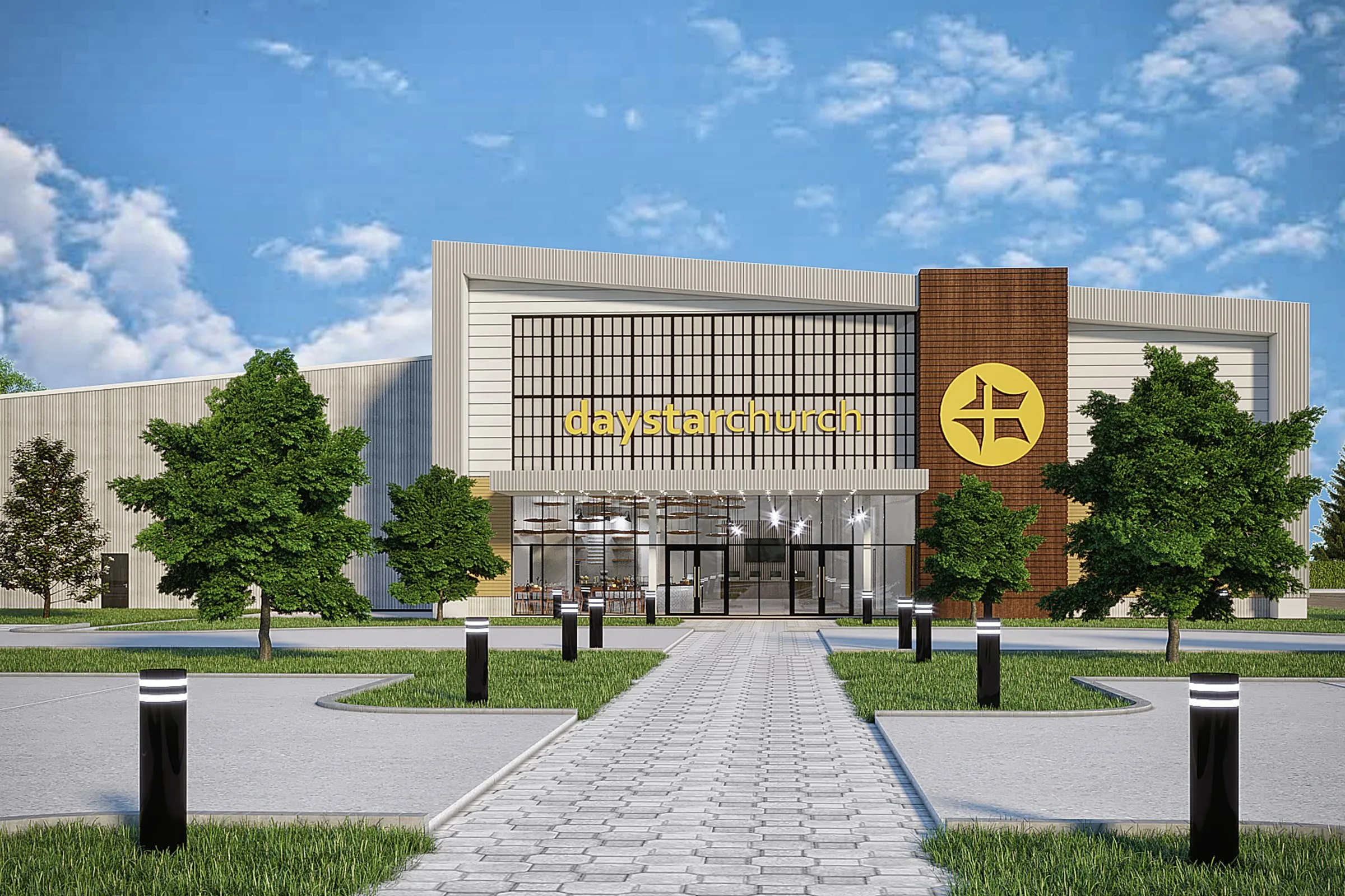 Project Daystar Church — institutional 3D rendering by Praxis Studio