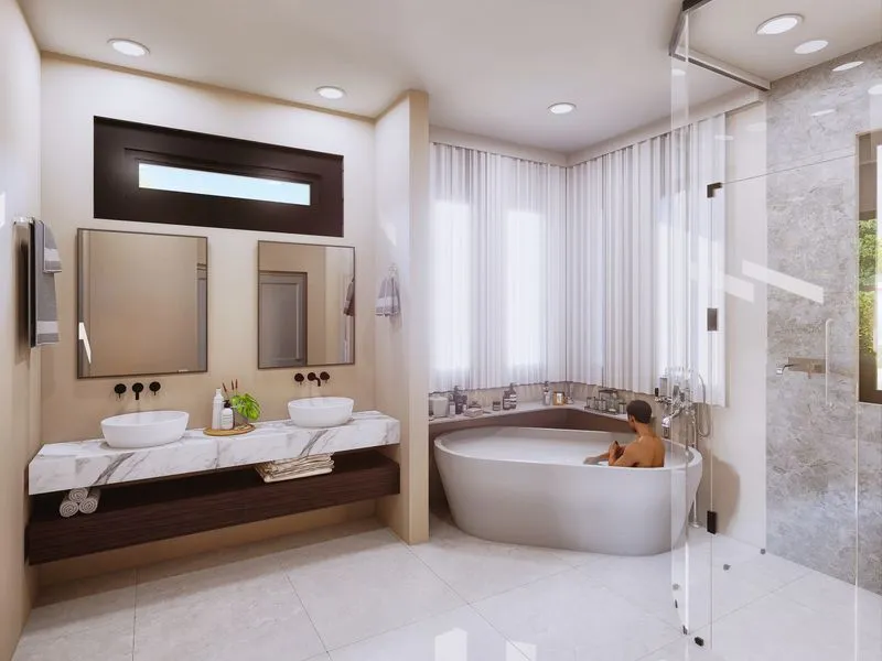 111 Luxury Master Bath — residential 3D rendering