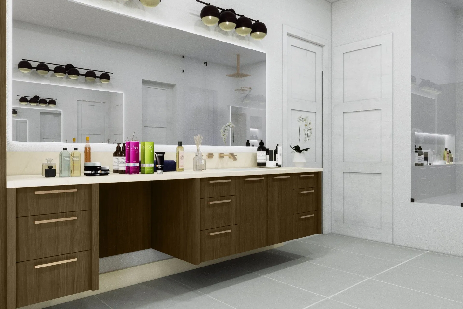 96 Dual Vanity Master Bath — residential architectural visualization, view 3