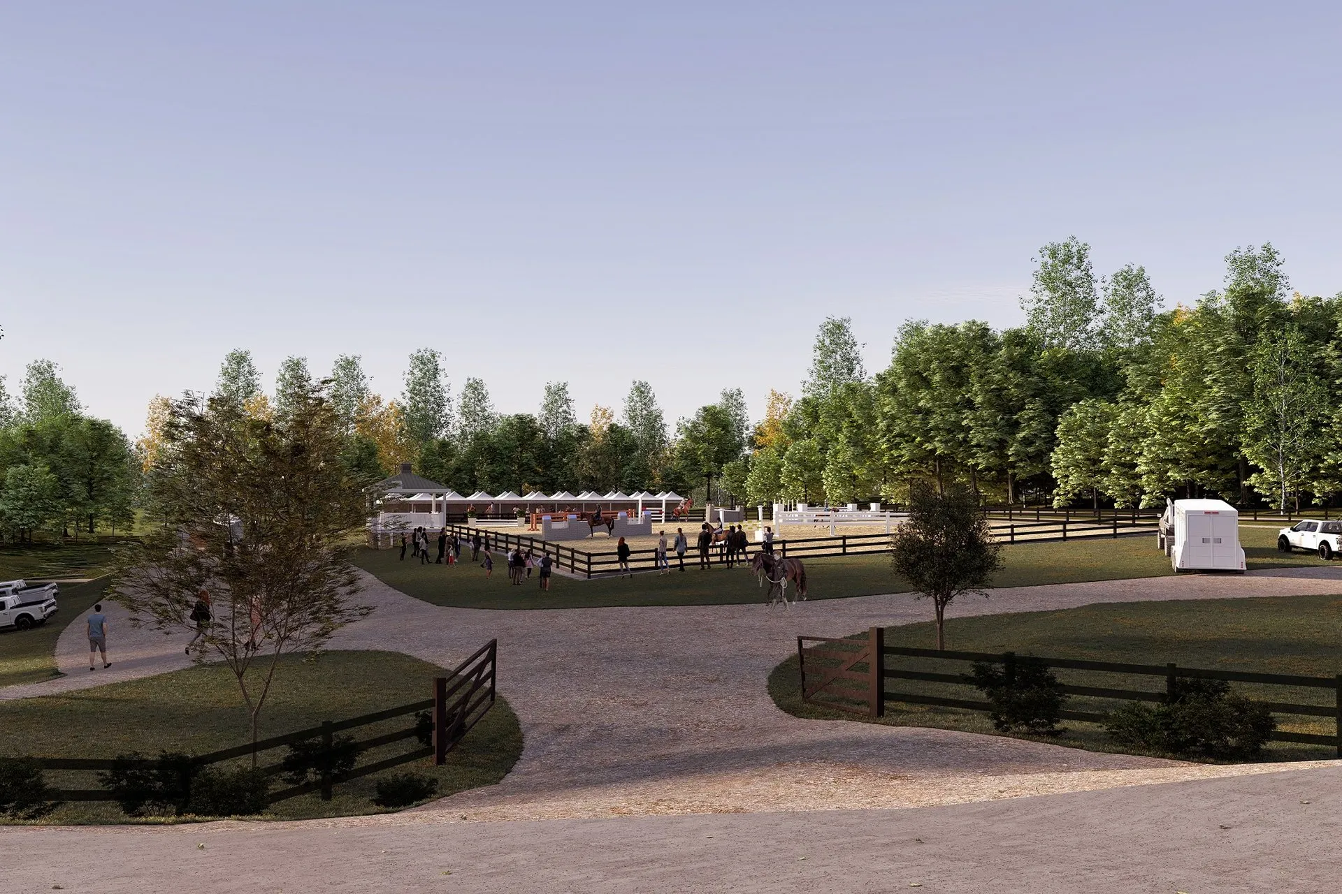 Equestrian Event Ranch — landscape architectural visualization, view 1