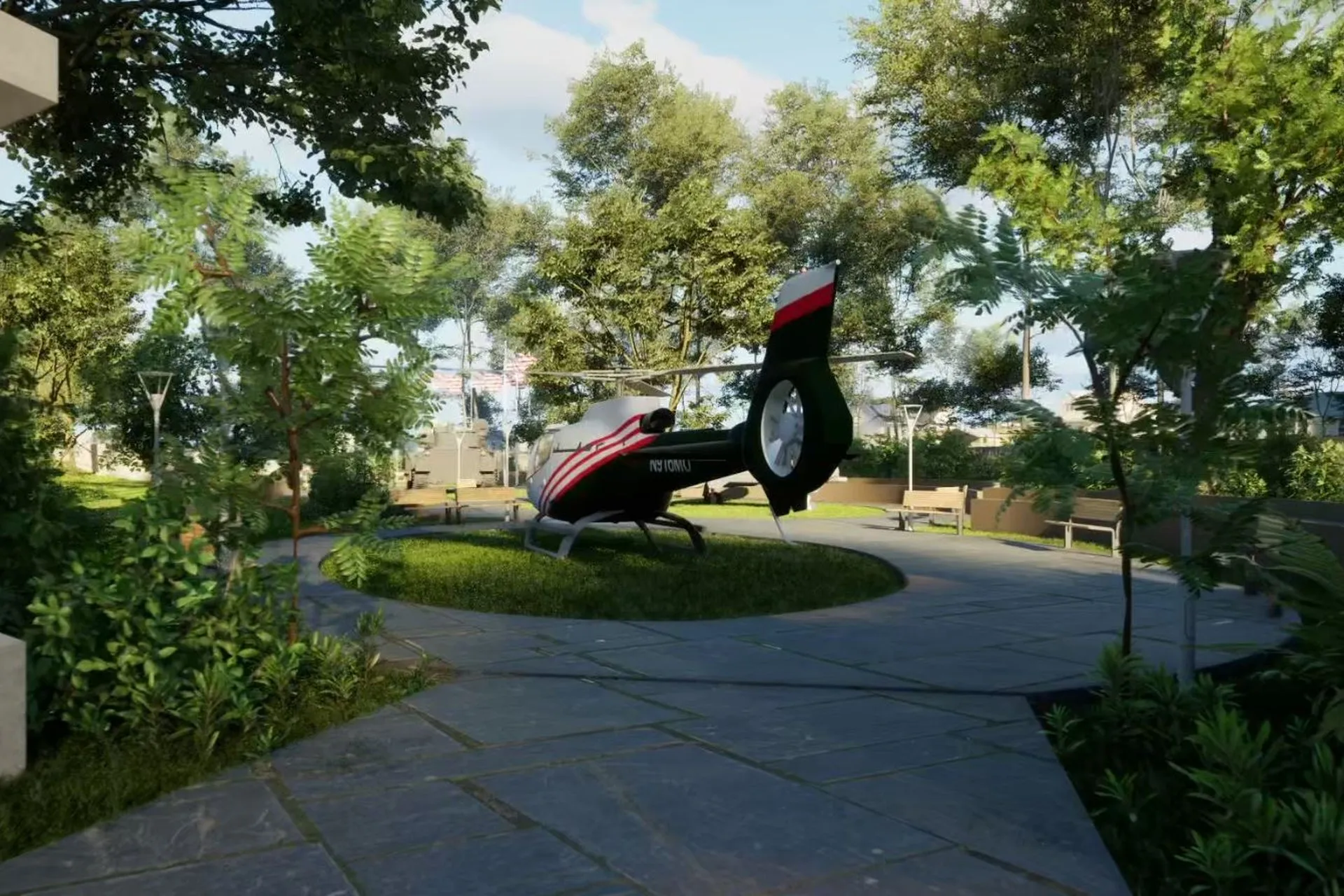 Veterans Memorial Park — landscape architectural visualization, view 4