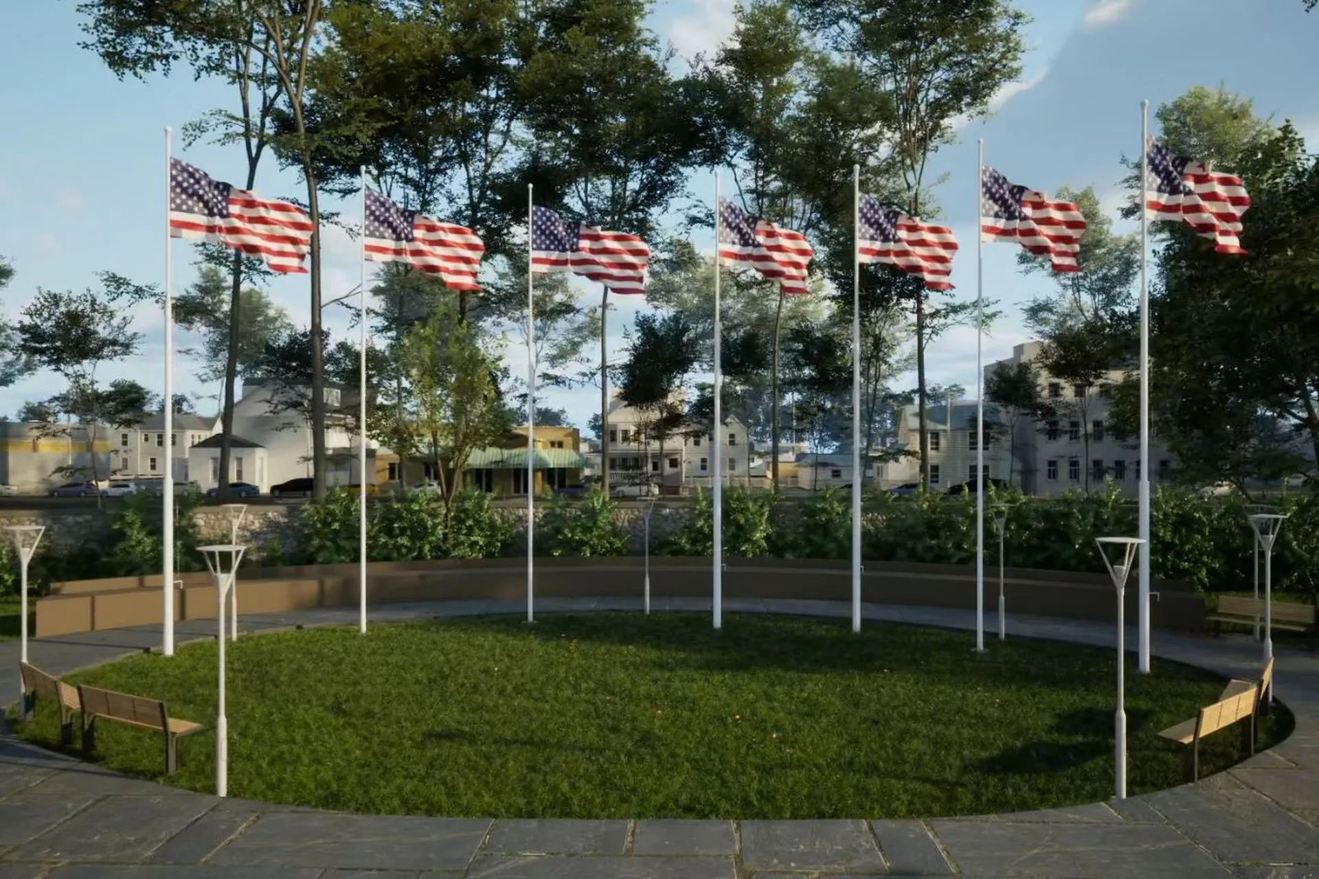 Veterans Memorial Park — landscape architectural visualization, view 5