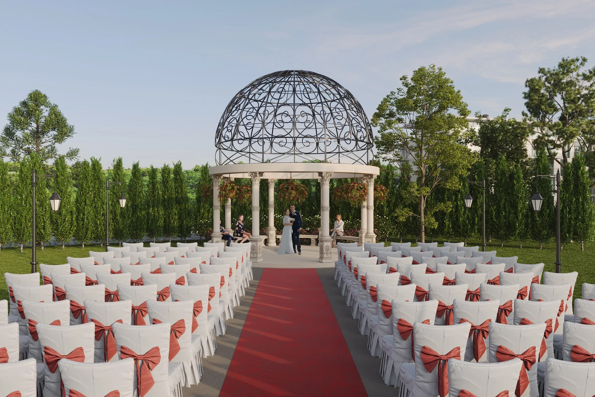 Wedding Gazebo Venue — landscape 3D rendering by Praxis Studio