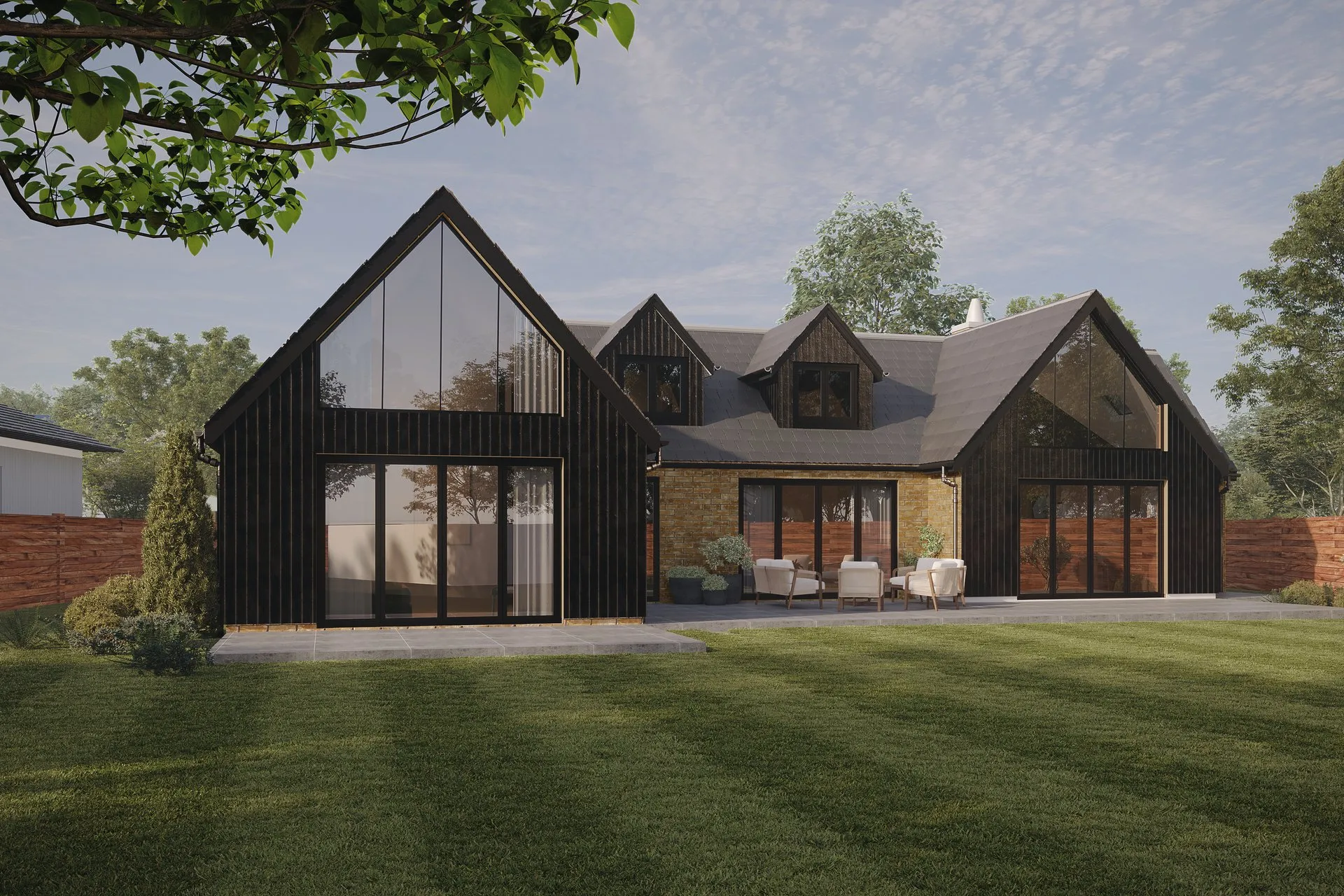 Anjali Modern Farmhouse — residential architectural visualization, view 1