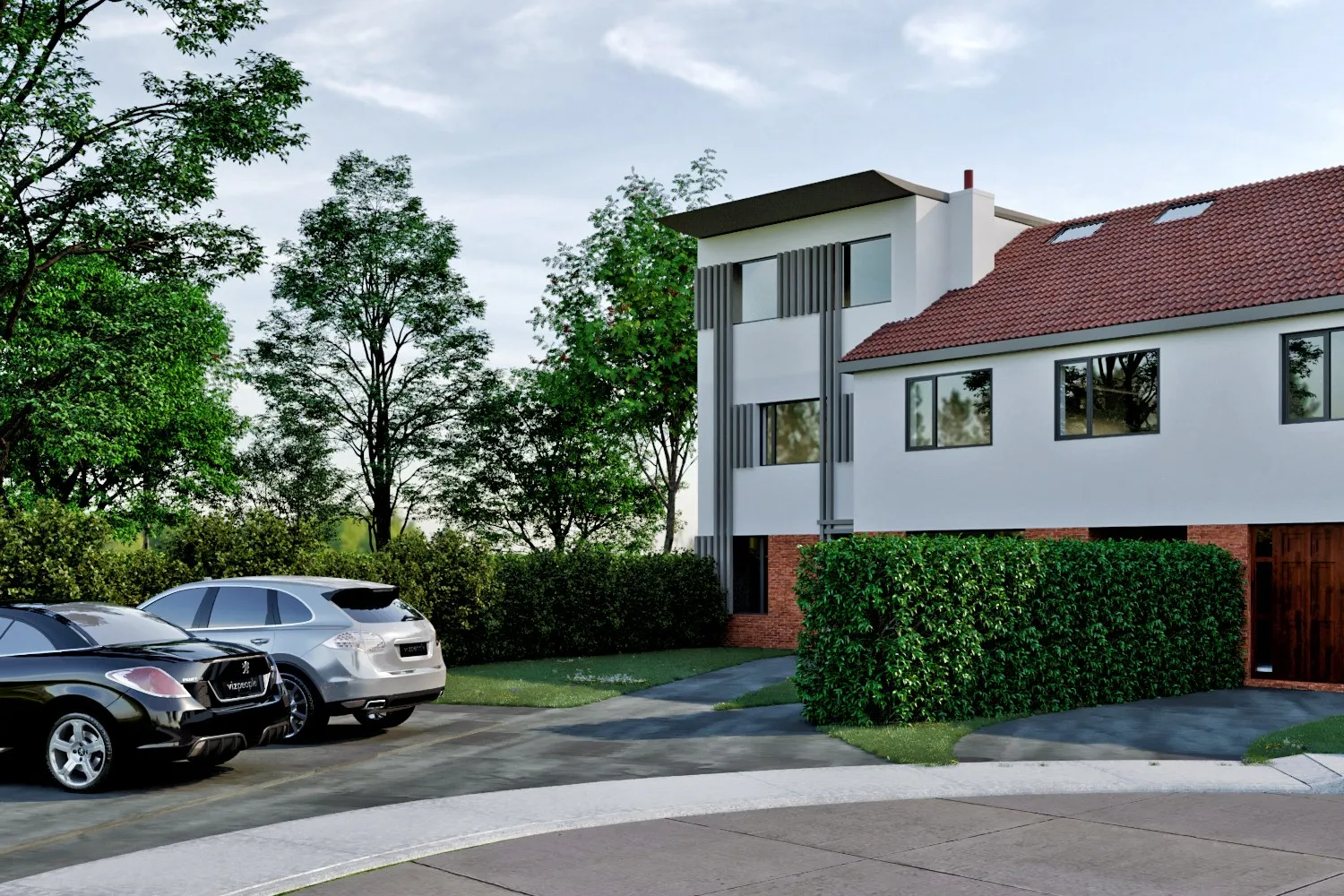 Barclay Court Exterior — residential 3D rendering by Praxis Studio