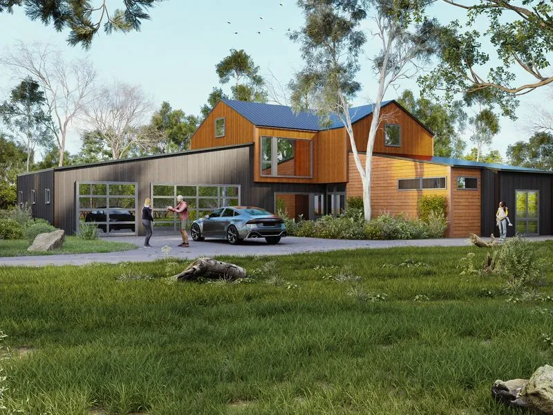 Barn Style Contemporary 118 — residential 3D rendering